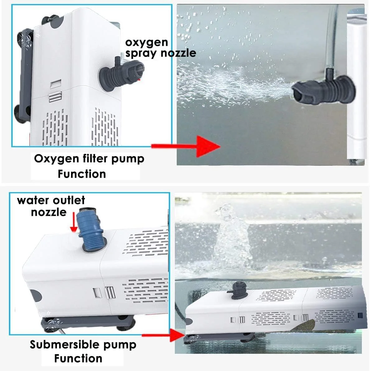 فیلتر آکواریوم داخلی 4 در 1 Excefore، پمپ فیلتر آب غوطه ور 500-1800 لیتر در ساعت، پمپ آب فیلتر چند منظوره برای ماهی بتا، لاک پشت، ماهی برکه، باغ. (6 وات 500 لیتر در ساعت) فیلتر آکواریوم داخلی 4 در 1 Excefore، پمپ فیلتر آب غوطه ور 500-1800 لیتر در ساعت، پمپ آب فیلتر چند منظوره برای ماهی بتا، لاک پشت، ماهی برکه، باغ. (6 وات 500 لیتر در ساعت)
