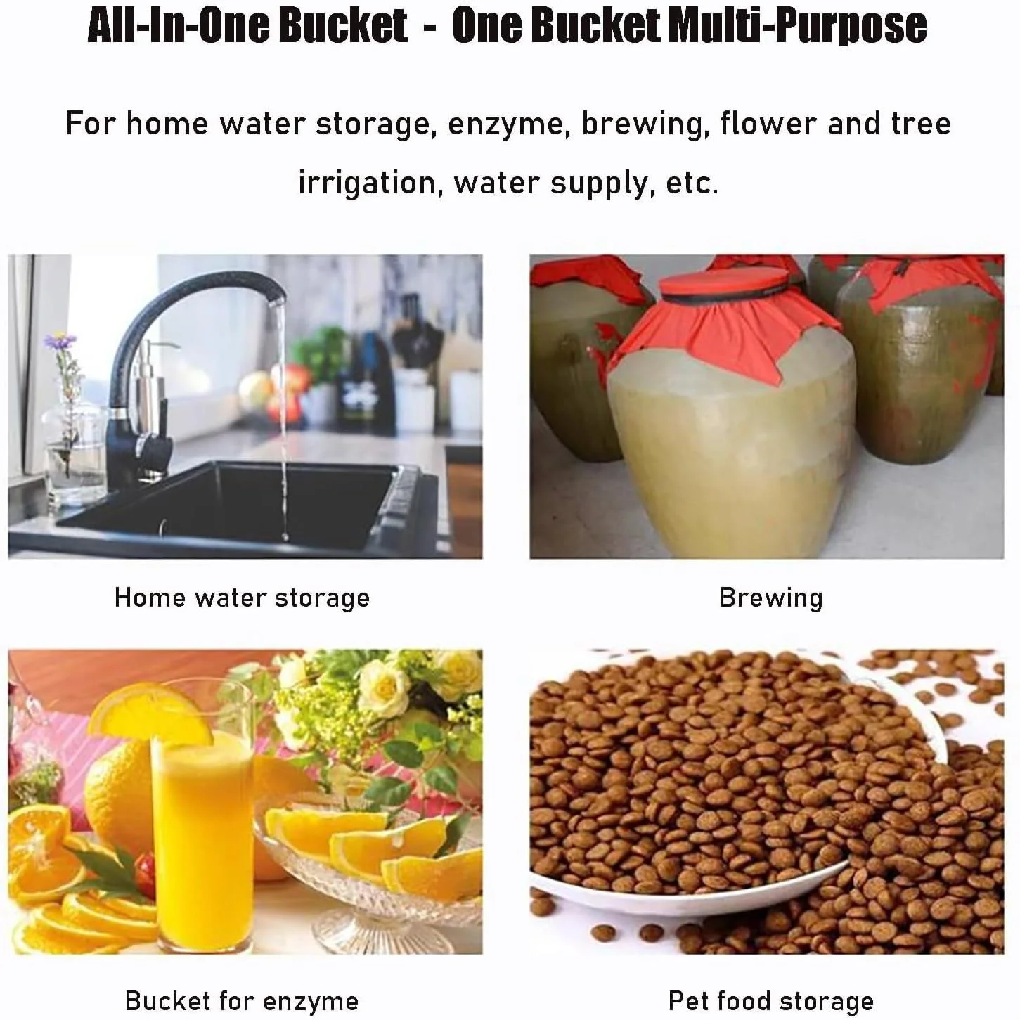 مخزن آب ضخیم IJHGH، تانکر آب عمودی ضخیم شده، سطل ذخیره آب پلاستیکی قابل حمل برای کمپینگ، مهمانی در فضای باز، خانه متحرک، سفر اضطراری، فعالیت های خارج از منزل