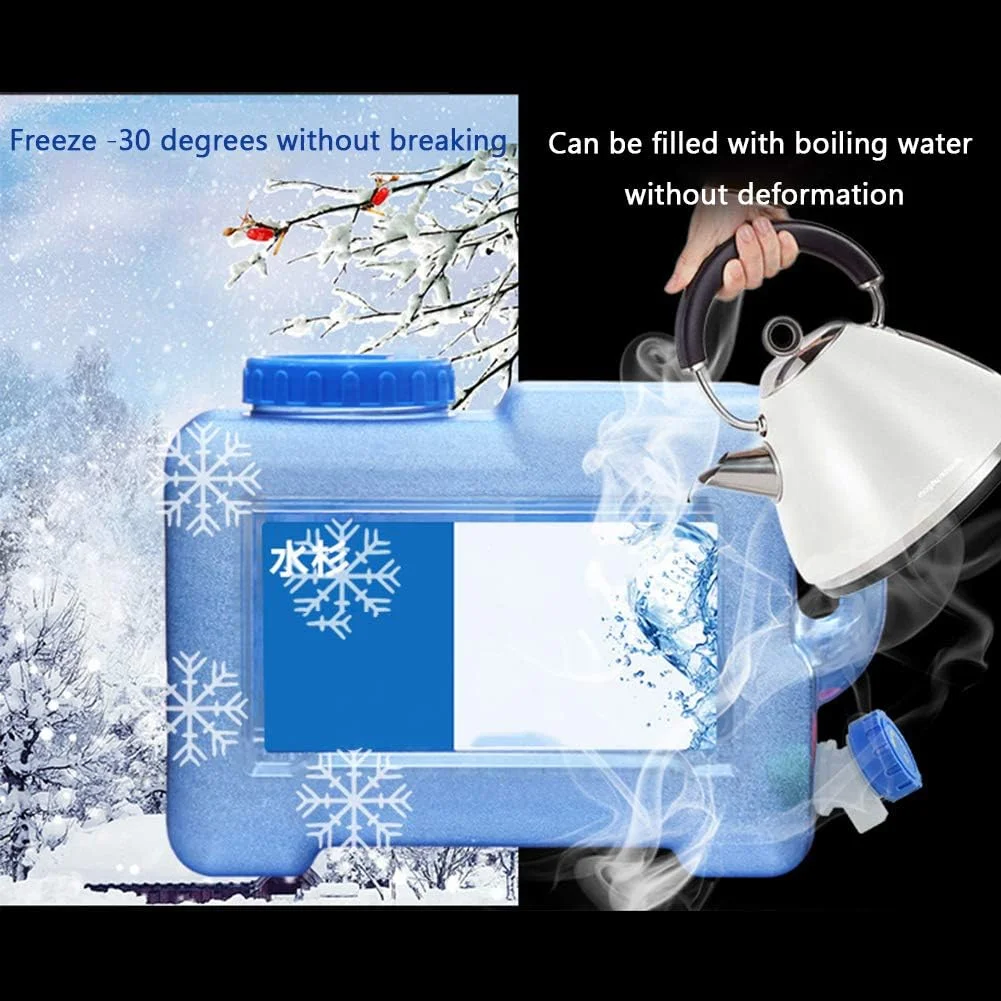 سطل آب آشامیدنی مسافرتی فضای باز، سطل مربع قابل حمل با ظرفیت بزرگ برای آب آشامیدنی خانگی، مخزن ذخیره آب عمودی با شیر، 12 لیتر (5 لیتر)