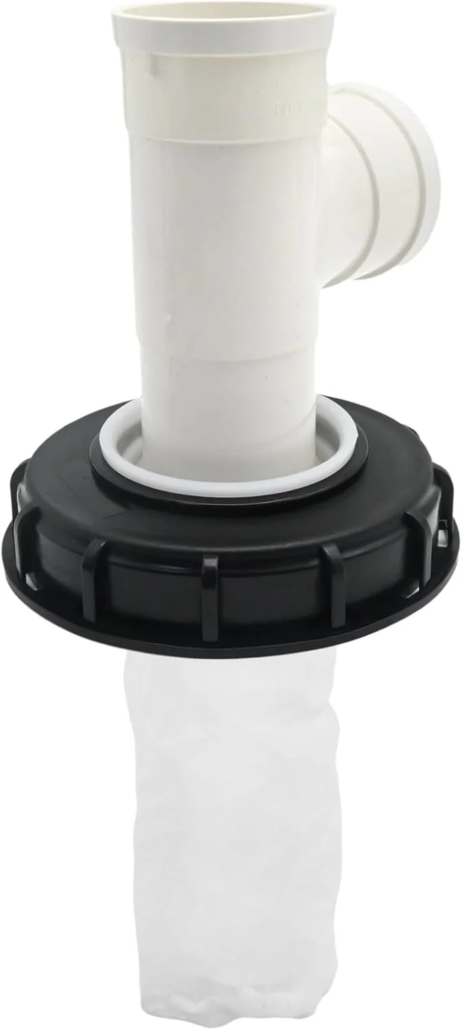 درب مخزن آی بی سی EATAKWARD عمودی T شکل 165 میلی متری با فیلتر نایلونی برای مخازن آب 1000 لیتری، سه راهی عمودی 457 گرمی DN150-165 میلی متری با فیلتر (T عمودی)