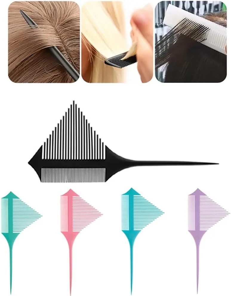 شانه موی ضد الکتریسیته ساکن حرفه ای Maedack - شانه دم موشی، طراحی دندانه های جدا از هم، بنفش