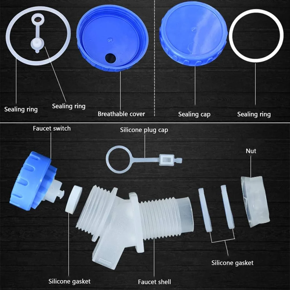 سطل آب آشامیدنی مسافرتی فضای باز، سطل مربع قابل حمل با ظرفیت بزرگ برای آب آشامیدنی خانگی، مخزن ذخیره آب عمودی با شیر، 12 لیتر (5 لیتر)