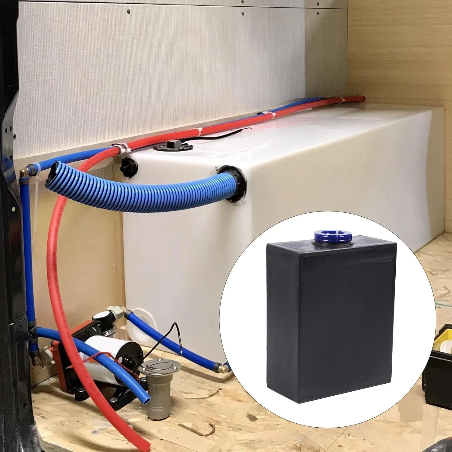 مخزن آب 40 لیتری Fabater RV، مخزن نگهداری عمودی آب برای تریلر و قایق های کمپر مخزن آب 40 لیتری Fabater RV، مخزن نگهداری عمودی آب برای تریلر و قایق های کمپر