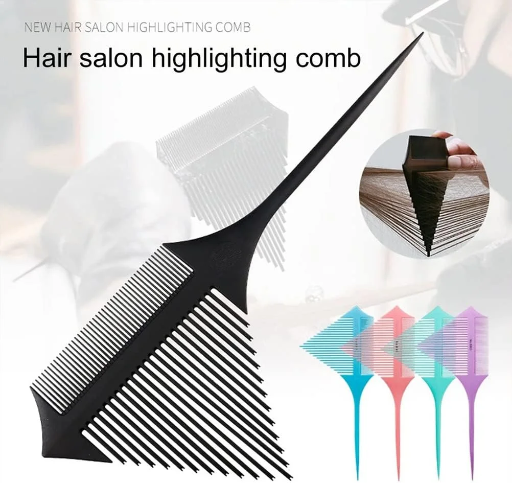 شانه موی ضد الکتریسیته ساکن حرفه ای Maedack - شانه دم موشی، طراحی دندانه های جدا از هم، بنفش