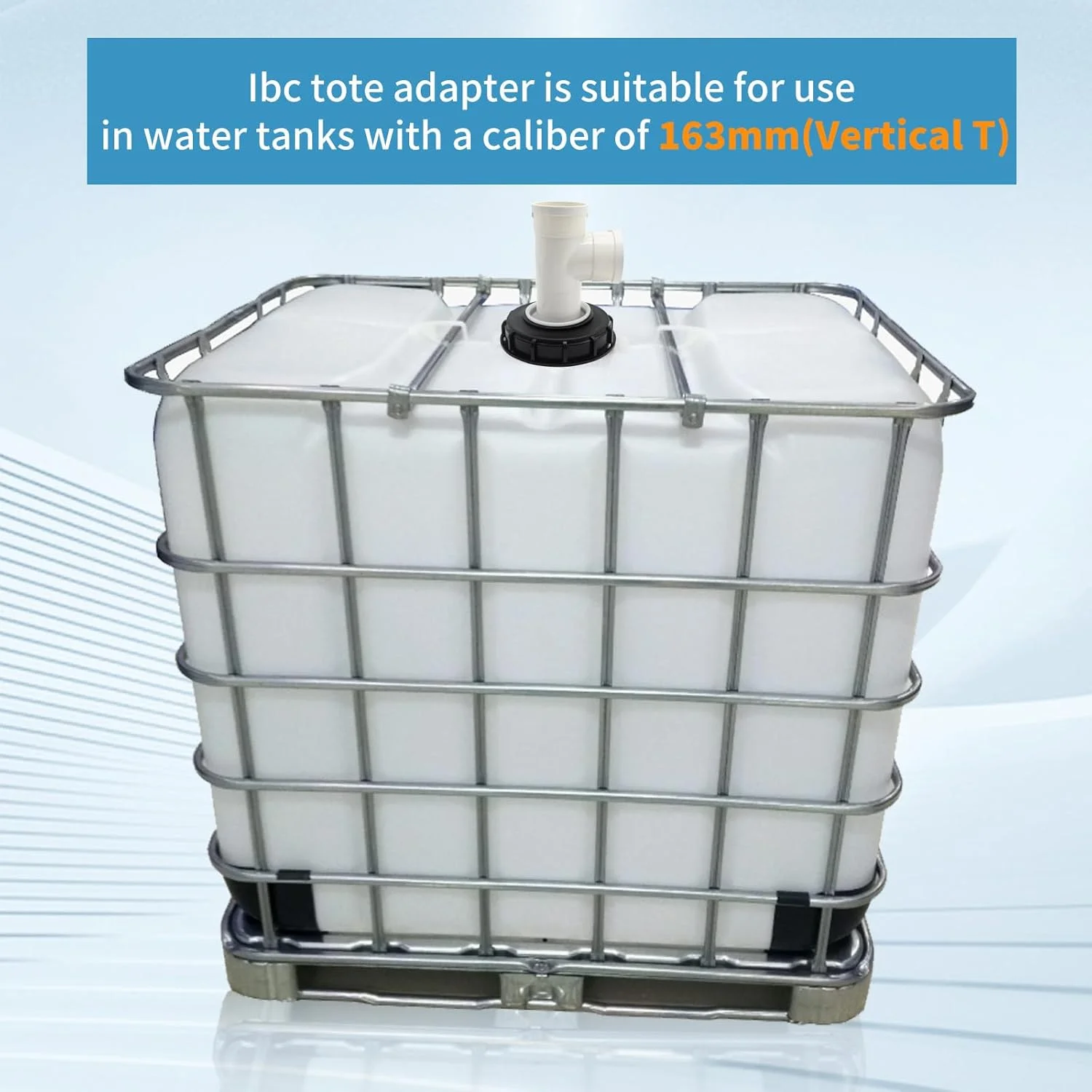 درب مخزن آی بی سی EATAKWARD عمودی T شکل 165 میلی متری با فیلتر نایلونی برای مخازن آب 1000 لیتری، سه راهی عمودی 457 گرمی DN150-165 میلی متری با فیلتر (T عمودی)