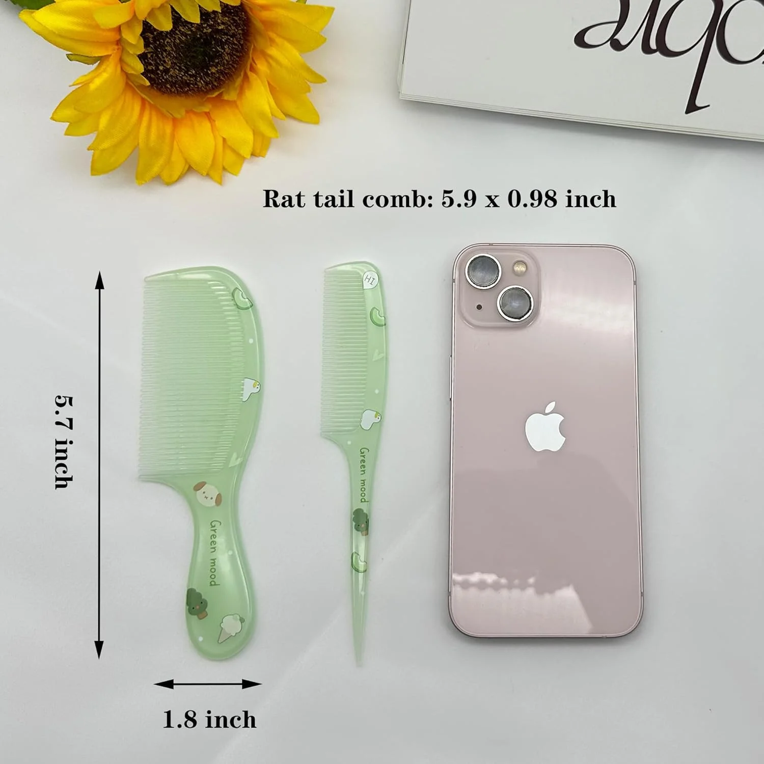 شانه مو کوچک و بامزه Lyaiwever، ست شانه مو مینی 2 عددی برای دختران پسران کودکان، شانه دم موشی دندانه ریز، شانه آرایشگری پلاستیکی ضد الکتریسیته ساکن قابل حمل، هدیه شانه مو برای موهای خیس و خشک