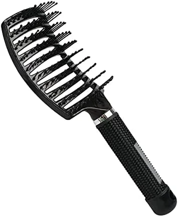 شانه مو Liudan، شانه باز کننده گره مو، شانه جیبی دندانه پهن برای موهای موج دار، مجعد و ضخیم. شانه باز کننده گره مو برای حالت دادن و مرتب کردن مو. شانه آرایش مو (رنگ: مشکی نوع B)