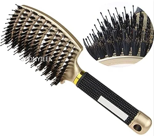 شانه مو Liudan، شانه باز کننده گره مو، شانه جیبی دندانه پهن برای موهای موج دار، مجعد و ضخیم. شانه باز کننده گره مو برای حالت دادن و مرتب کردن مو. شانه آرایش مو (رنگ: مشکی نوع B)