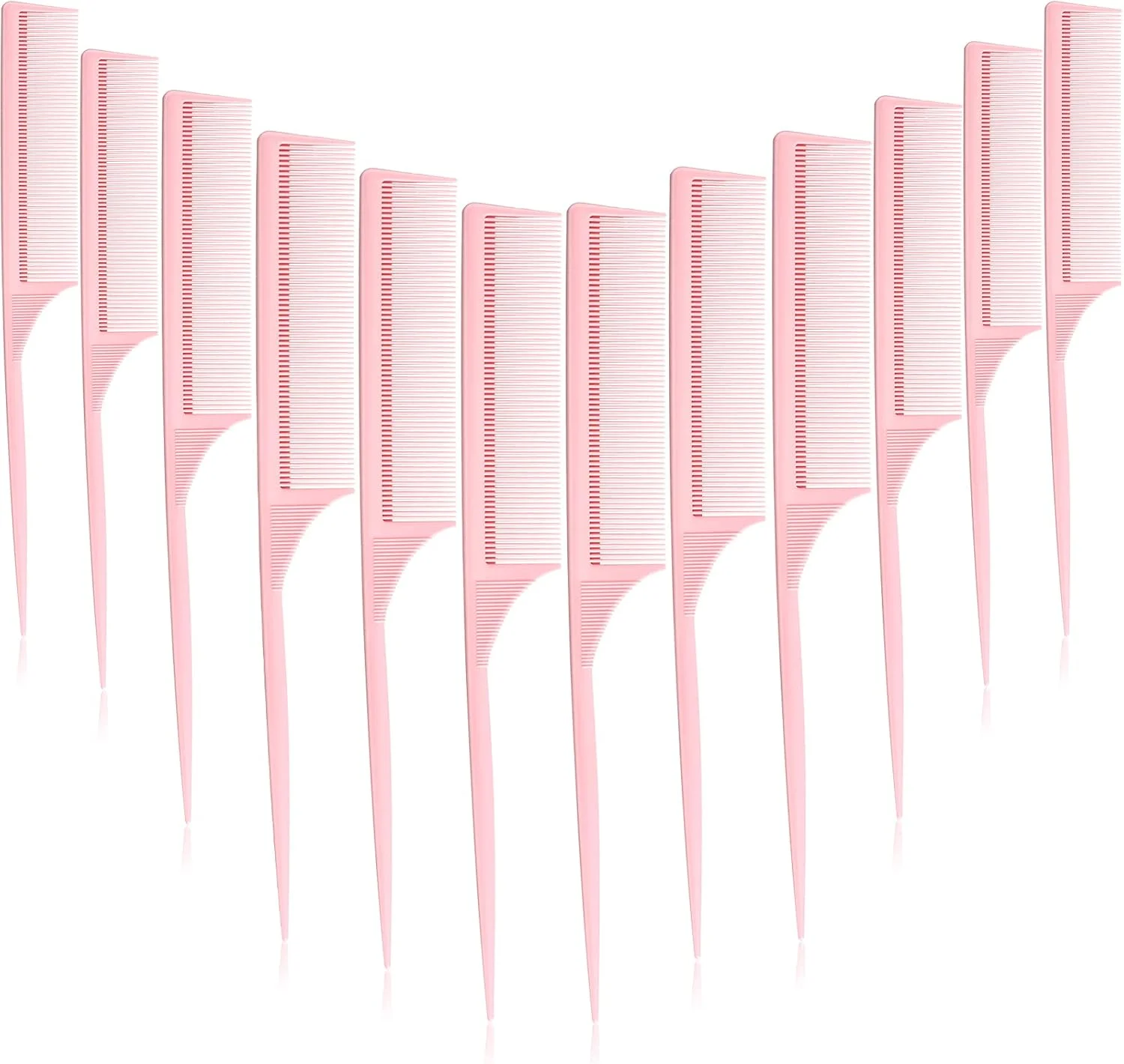 لینوئوسن 10 عدد شانه دم موشی حالت دهنده کربنی مقاوم در برابر حرارت، شانه پوش دهنده ضد الکتریسیته ساکن برای پوش دادن ریشه، حجم دهی و حالت دادن مو (صورتی)