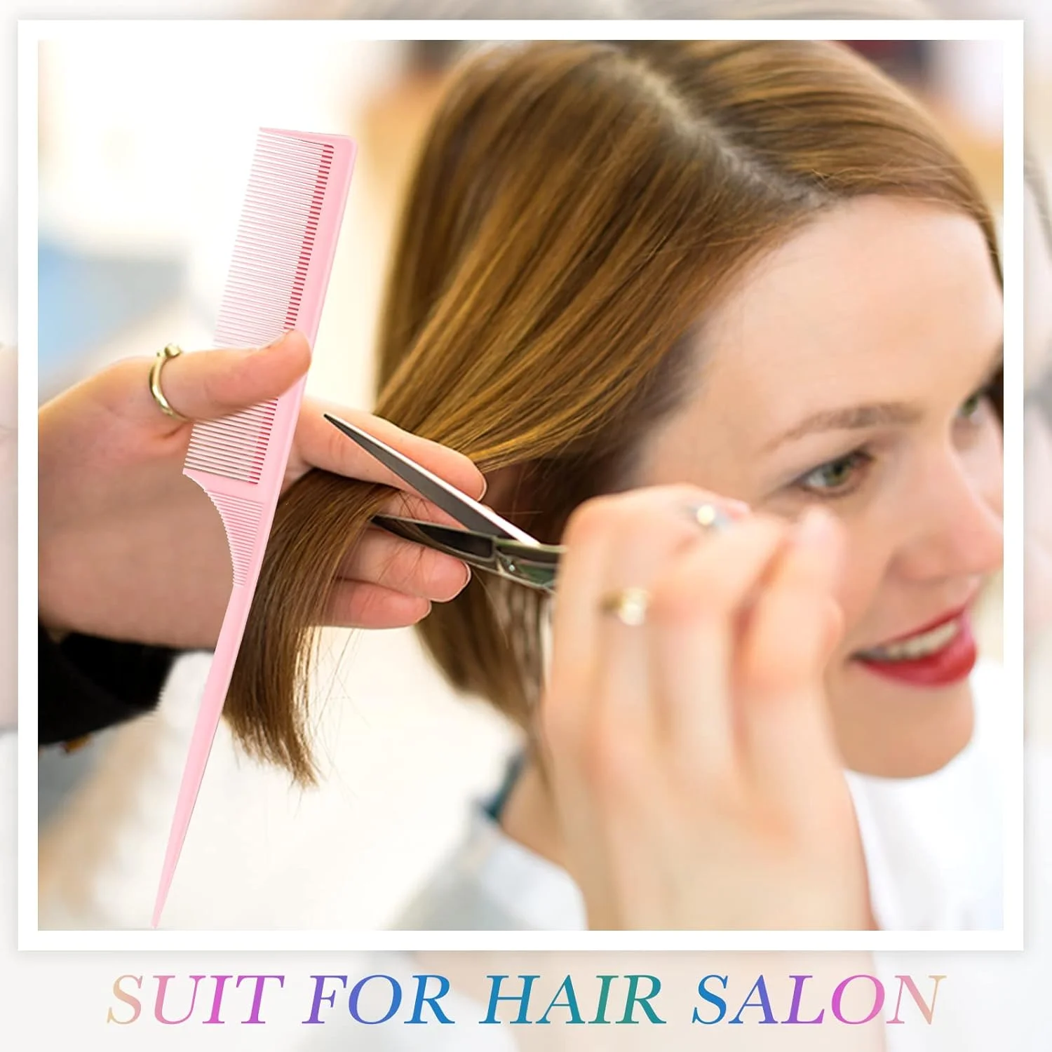 لینوئوسن 10 عدد شانه دم موشی حالت دهنده کربنی مقاوم در برابر حرارت، شانه پوش دهنده ضد الکتریسیته ساکن برای پوش دادن ریشه، حجم دهی و حالت دادن مو (صورتی)