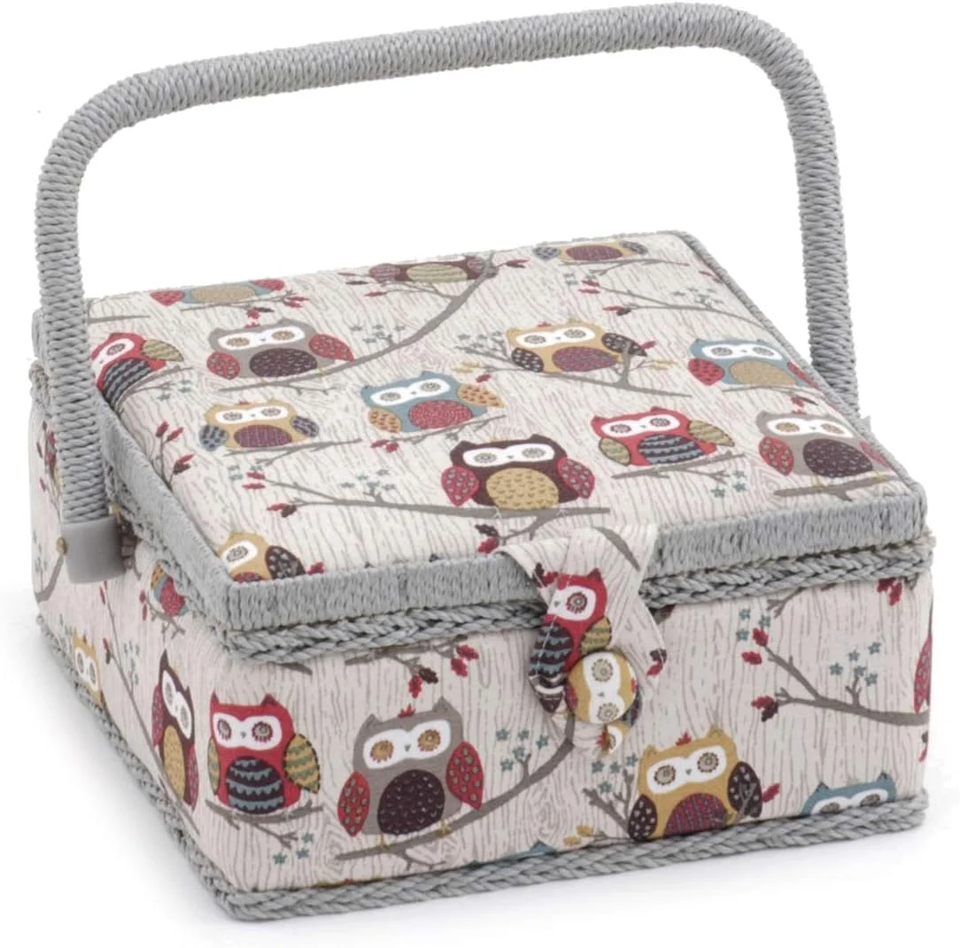 جعبه لوازم خیاطی کوچک Hobby Gift، طرح جغد، 20x20x11 سانتی متر