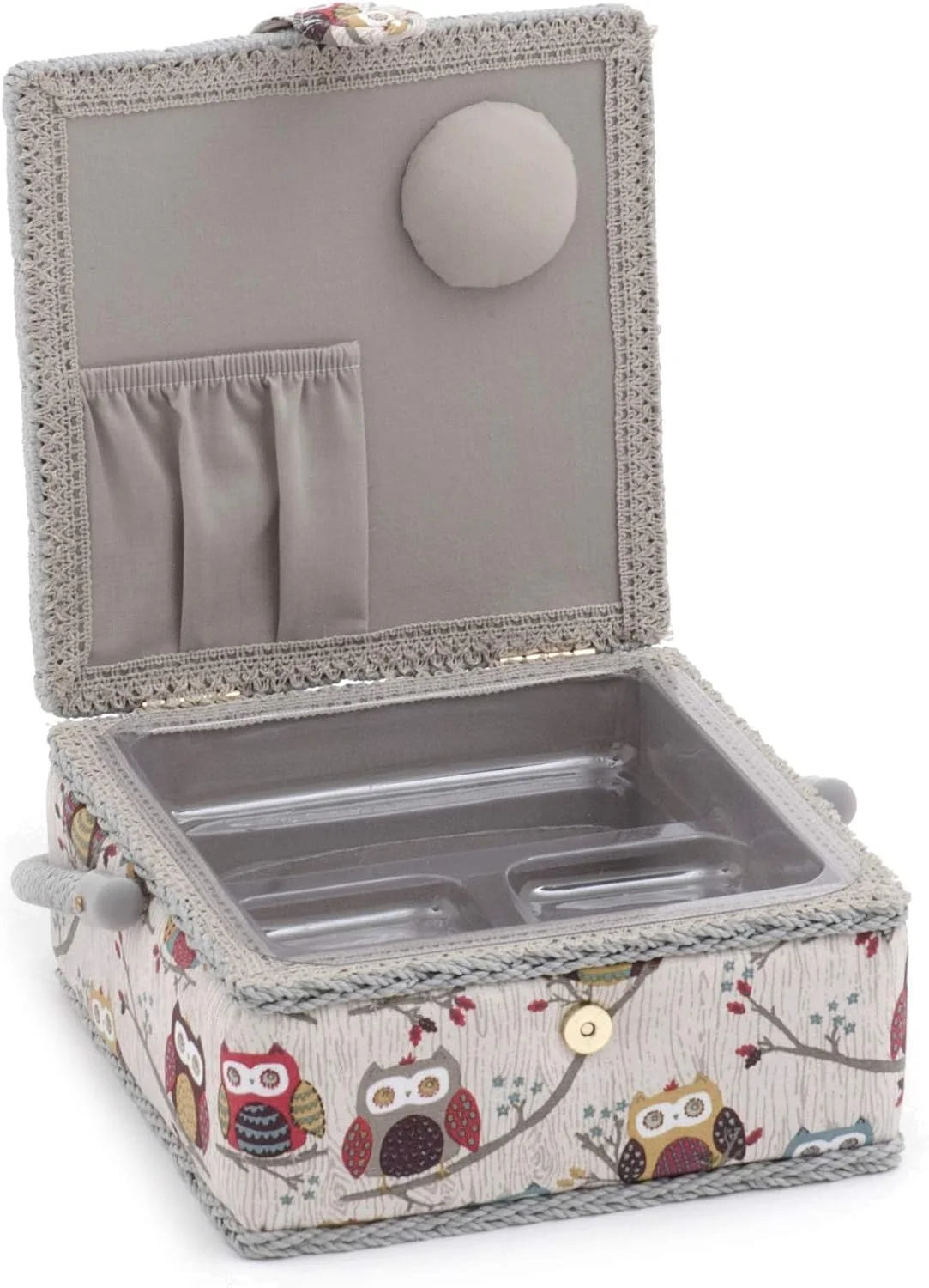 جعبه لوازم خیاطی کوچک Hobby Gift، طرح جغد، 20x20x11 سانتی متر جعبه لوازم خیاطی کوچک Hobby Gift، طرح جغد، 20x20x11 سانتی متر