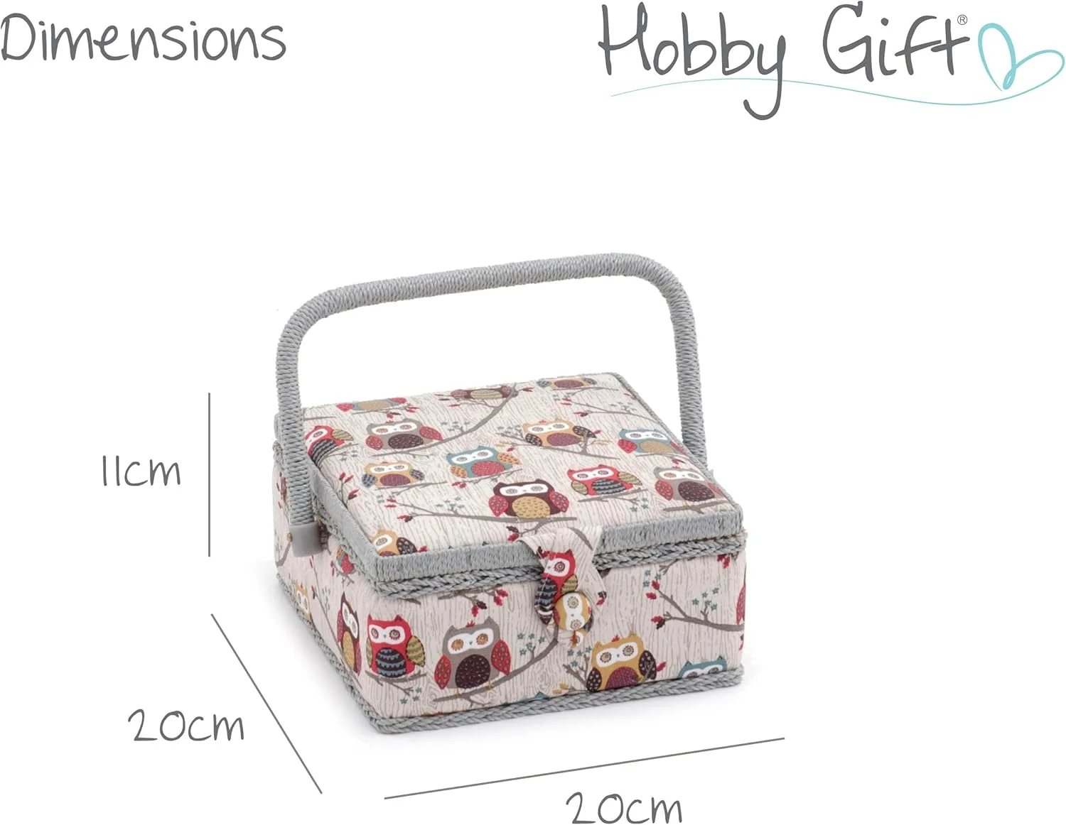 جعبه لوازم خیاطی کوچک Hobby Gift، طرح جغد، 20x20x11 سانتی متر جعبه لوازم خیاطی کوچک Hobby Gift، طرح جغد، 20x20x11 سانتی متر