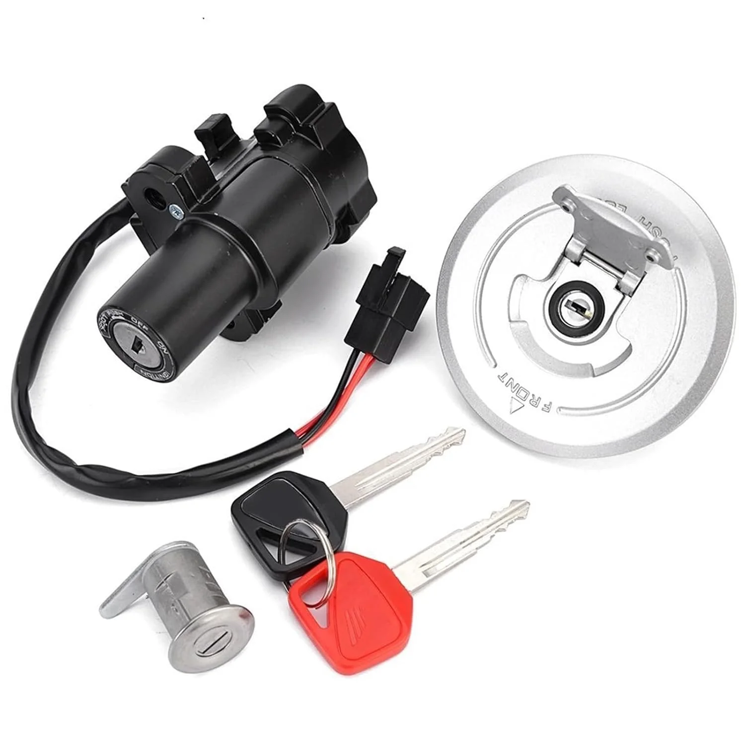 قفل سوئیچ احتراق موتور سیکلت سازگار با Fmx650 2005 2006 برای Cb250 برای Hornet 250 لوازم جانبی موتور سیکلت درب باک سوخت قفل سوئیچ احتراق با کیت کلید 35010mfc640