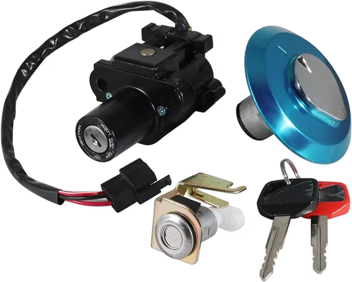 سوئیچ استارت موتور سیکلت سازگار با Xl125v برای Varadero 2001 2002 2003 2004 2005 2006 لوازم جانبی موتور سیکلت درب باک سوئیچ استارت کیت قفل کلید 35100kpc640