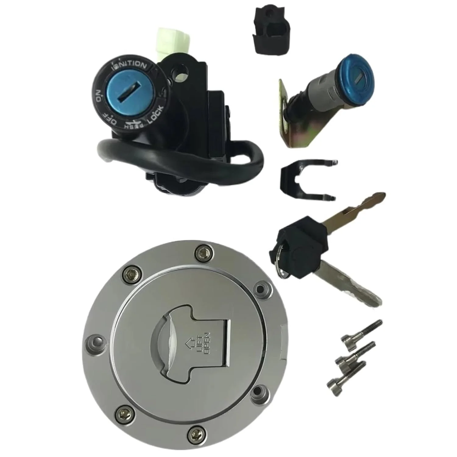 سوئیچ استارت موتور سیکلت سازگار با CBR1000RR 2004 2005 2006 2007 برای CBR1100XX 1999-2006 لوازم جانبی موتور سیکلت کیت قفل درب باک و سوئیچ استارت