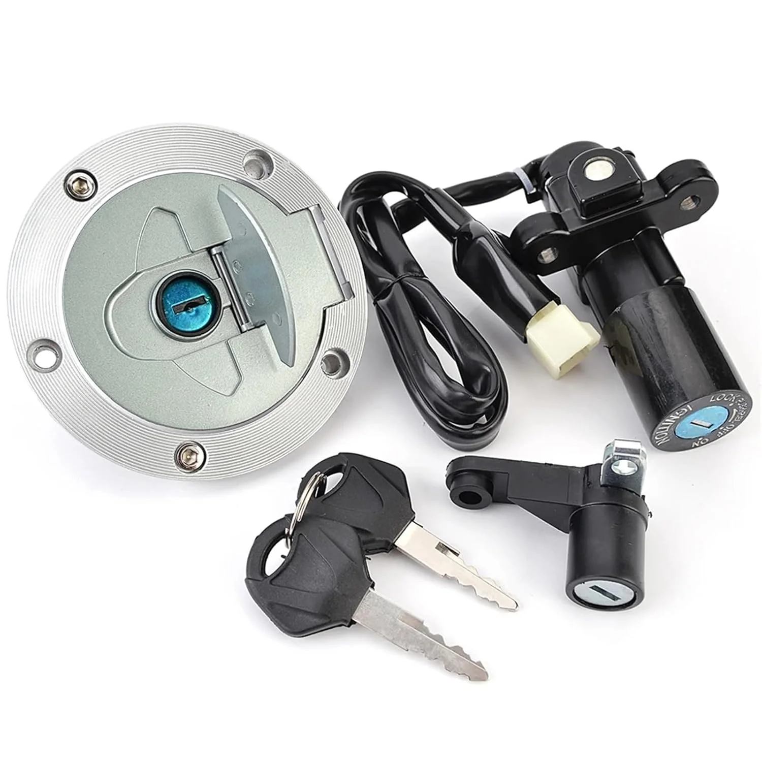 سوئیچ استارت موتور سیکلت سازگار با Yzfr25 و Yzfr3 مدل های 2015، 2016، 2017 و 2018، لوازم جانبی موتور سیکلت، کیت قفل درب باک و سوئیچ استارت 1wdxh25001