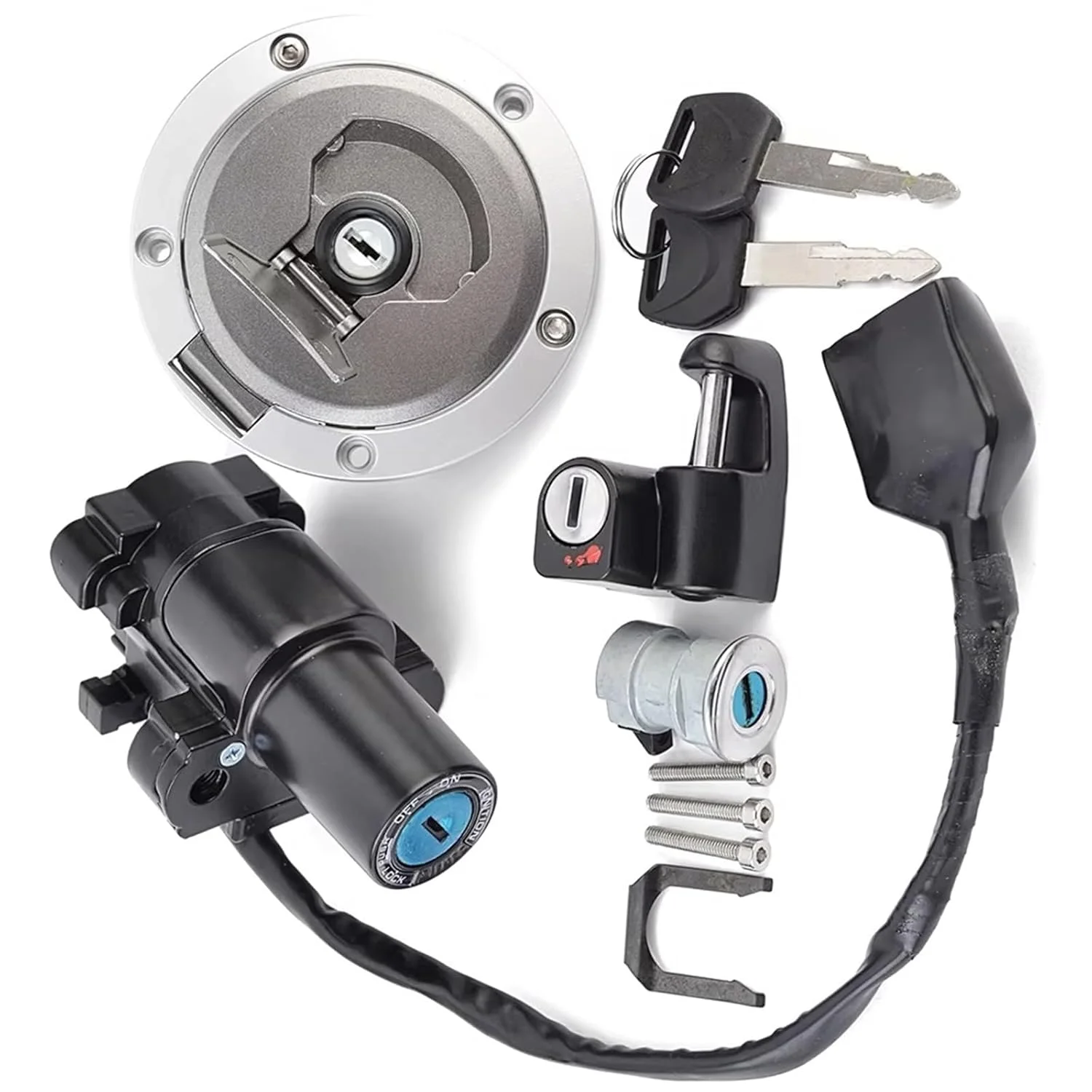 سوئیچ استارت موتور سیکلت سازگار با Crf250 برای Crf250rl برای Rally 2017 2018 2019 2020 لوازم جانبی موتور سیکلت کیت قفل درب باک بنزین 35010kzzj00