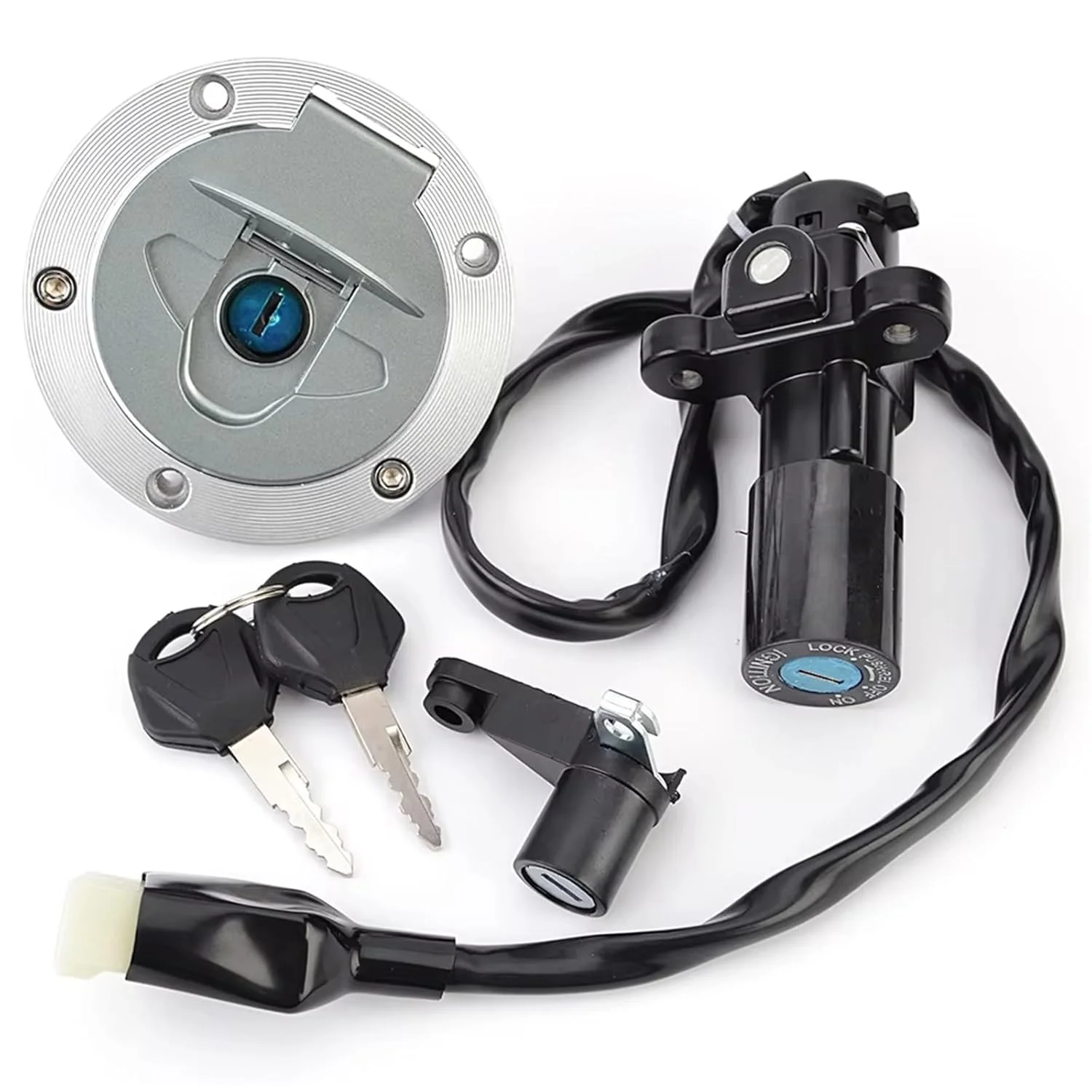 سوئیچ استارت موتور سیکلت سازگار با Yzfr25 و Yzfr3 مدل های 2015، 2016، 2017 و 2018، لوازم جانبی موتور سیکلت، کیت قفل درب باک و سوئیچ استارت 1wdxh25001