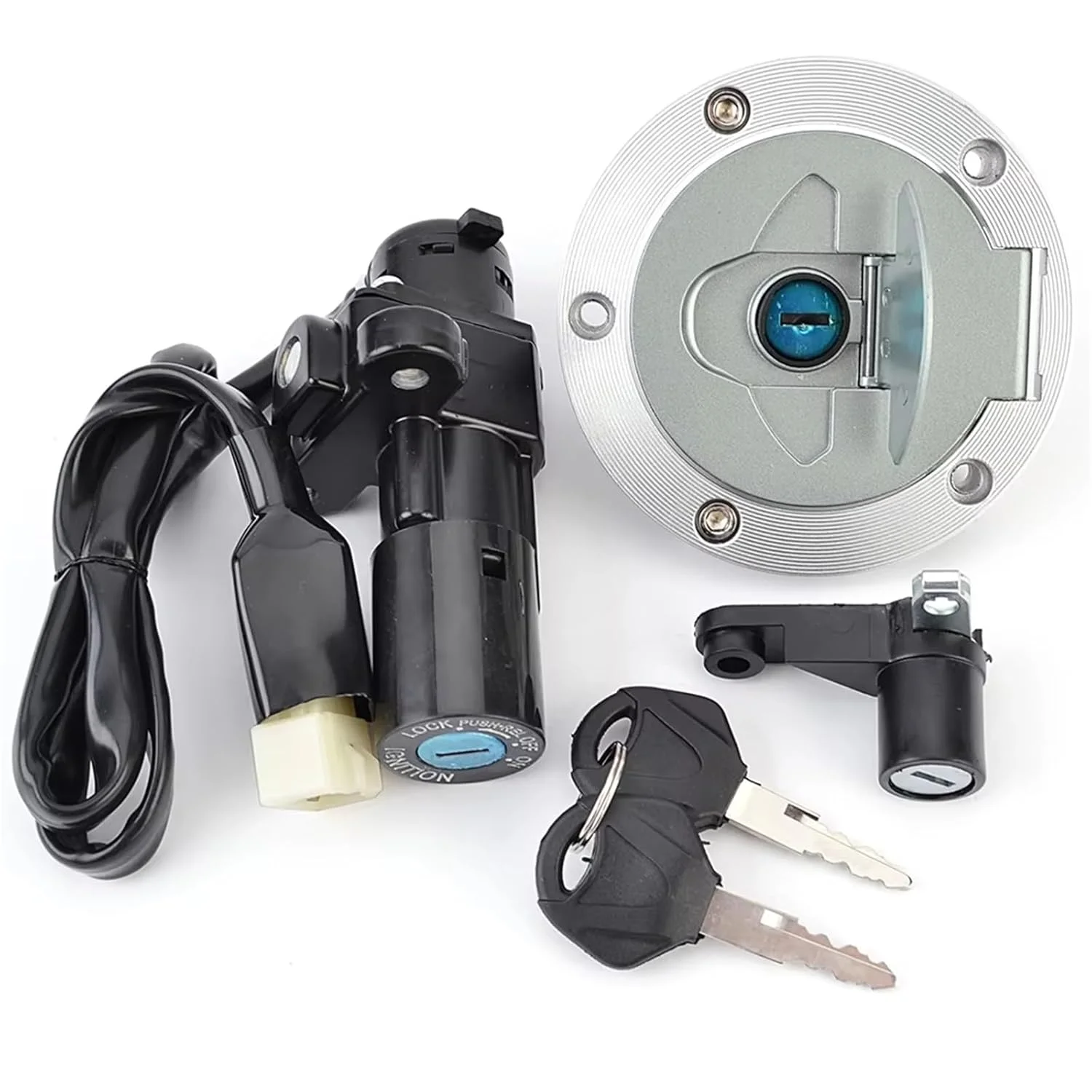 سوئیچ استارت موتور سیکلت سازگار با Yzfr25 و Yzfr3 مدل های 2015، 2016، 2017 و 2018، لوازم جانبی موتور سیکلت، کیت قفل درب باک و سوئیچ استارت 1wdxh25001