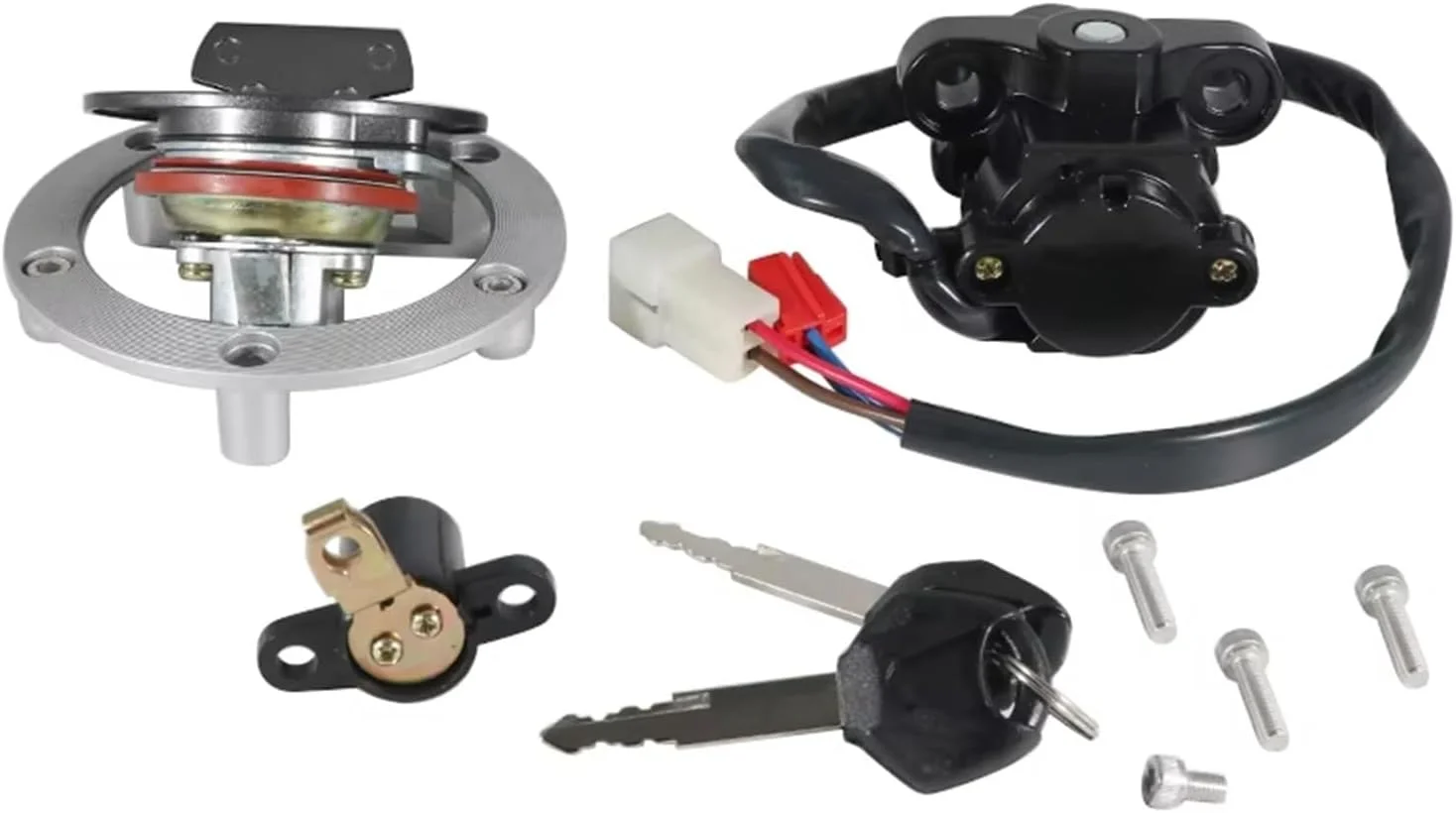 سوئیچ استارت موتور سیکلت سازگار با Xj6، Xj6f و Xj6n مدل 2009-2013 و Yzf-R6 مدل 1999-2005، لوازم جانبی موتور سیکلت، کیت قفل درب باک و سوئیچ