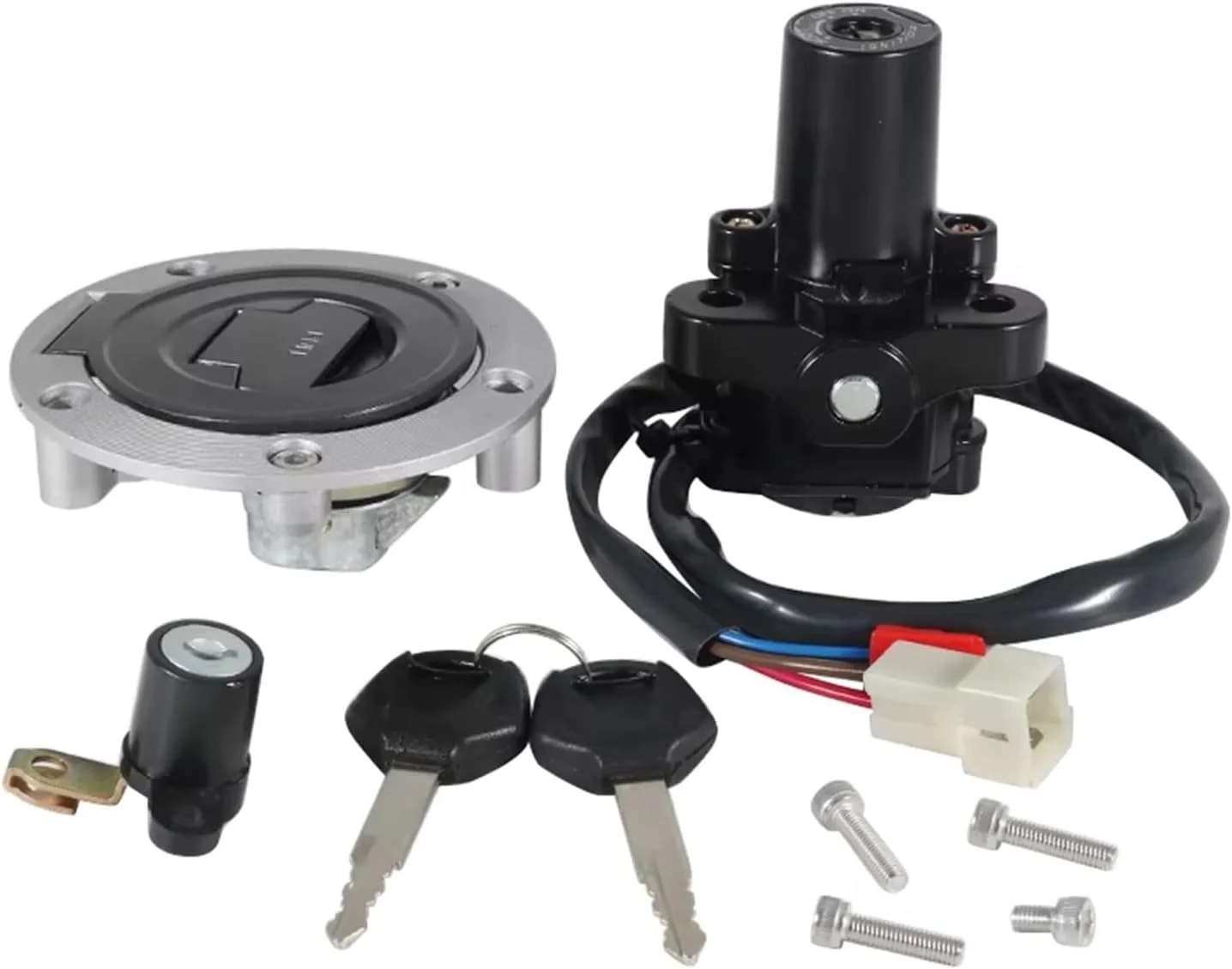 سوئیچ استارت موتور سیکلت سازگار با Xj6، Xj6f و Xj6n مدل 2009-2013 و Yzf-R6 مدل 1999-2005، لوازم جانبی موتور سیکلت، کیت قفل درب باک و سوئیچ