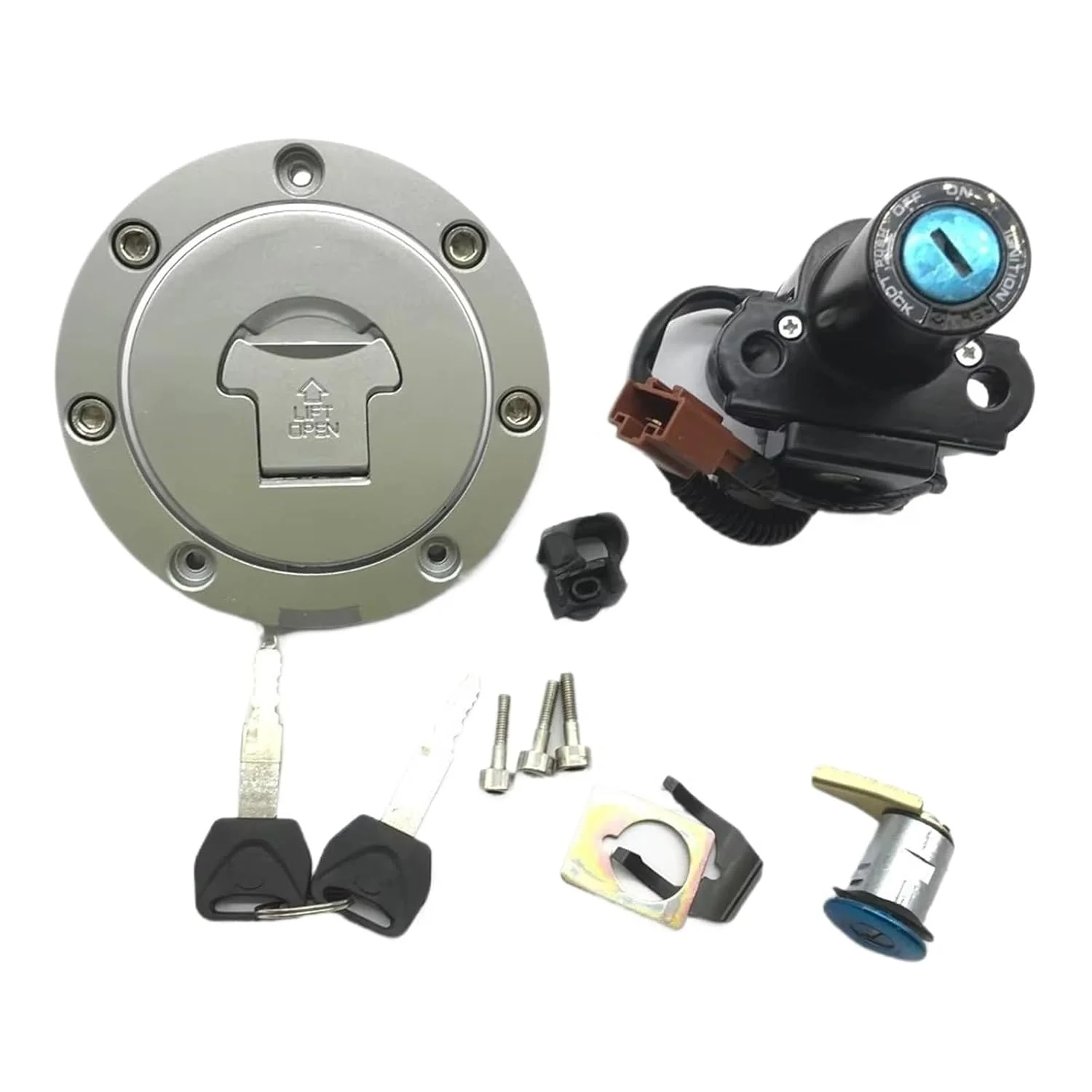 سوئیچ استارت موتور سیکلت سازگار با Cbr600rr 2007-2014 و Cbr1000rr 2008-2014، لوازم جانبی موتور سیکلت، کیت قفل سوئیچ استارت، درب باک و کلید