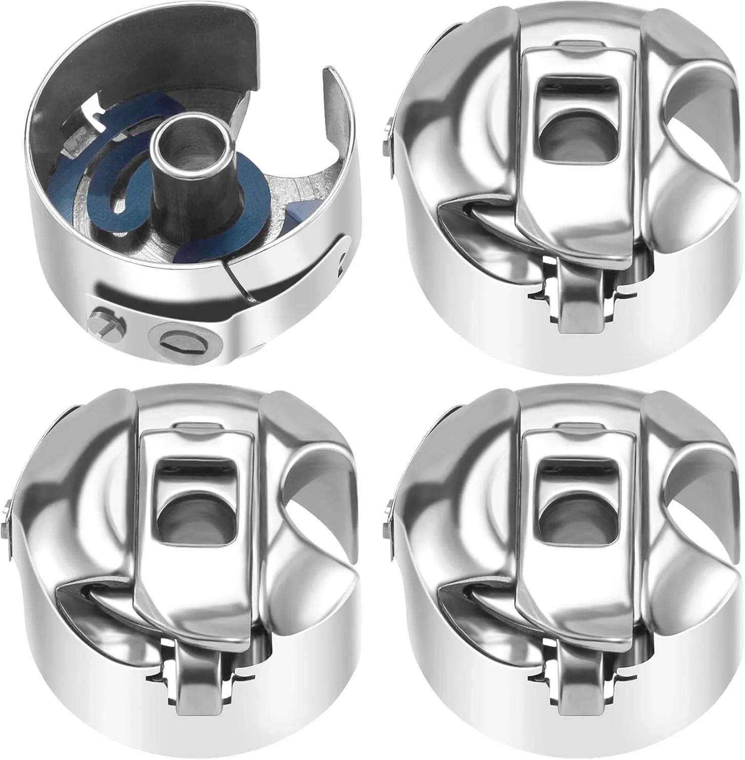 جعبه ماسوره HINZIC بسته 4 عددی مناسب چرخ خیاطی تک سوزنه Juki DDL-5550 DDL-8100 DDL-8300 DDL-8500 DDL-8700 سازگار با بارگیری از جلو #B1837-012-0A0