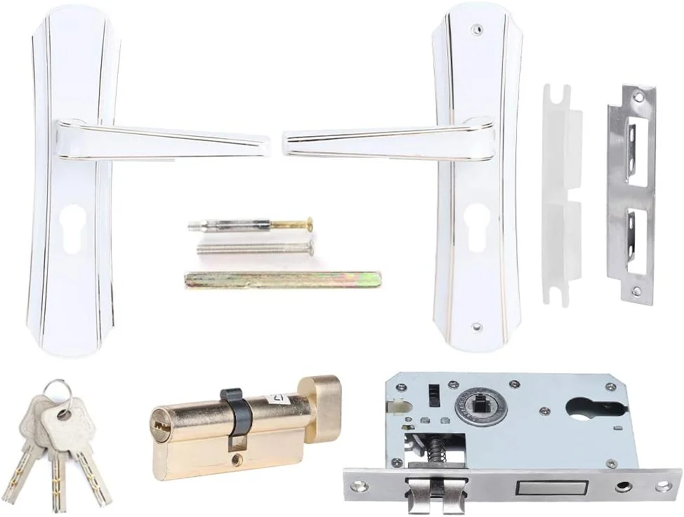 قفل درب آلیاژ روی، دستگیره درب، قفل سبک مختصر، مجموعه دستگیره درب، کیت لوازم جانبی سیلندر برای خانه و دفتر