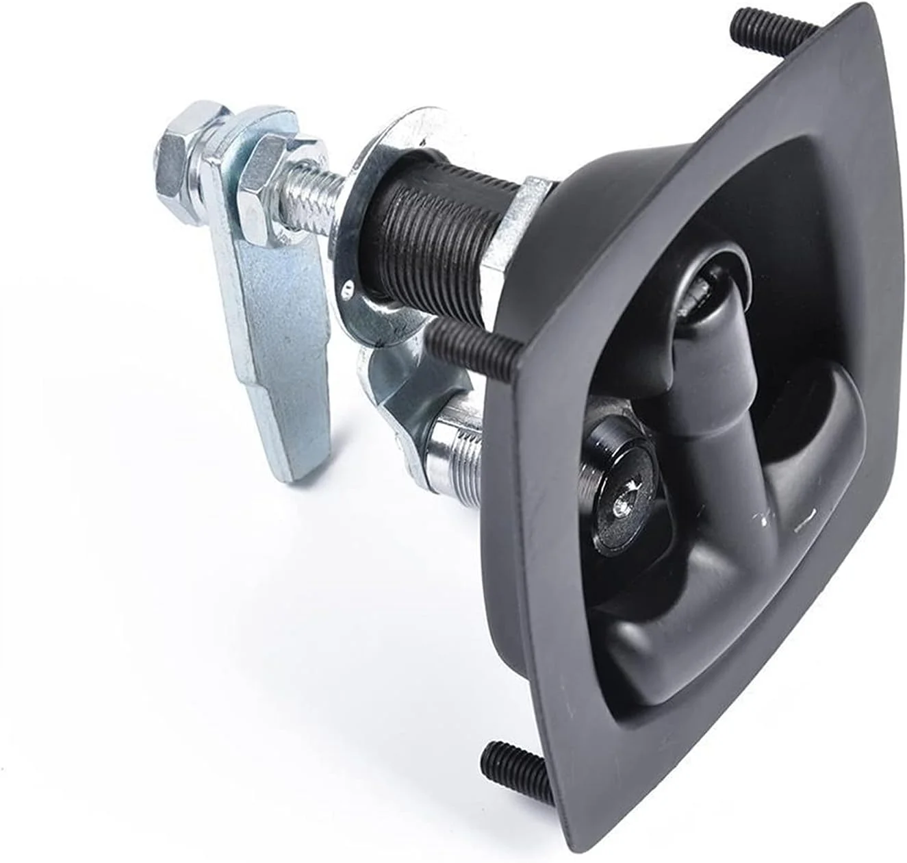 قفل دستگیره تاشو توکار GZDodek مدل T برای جعبه ابزار تریلر، قفل جعبه ابزار نوع T، لوازم جانبی و قطعات خودرو (رنگ: مشکی)