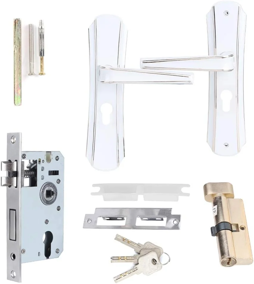 قفل درب آلیاژ روی، دستگیره درب، قفل سبک مختصر، مجموعه دستگیره درب، کیت لوازم جانبی سیلندر برای خانه و دفتر قفل درب آلیاژ روی، دستگیره درب، قفل سبک مختصر، مجموعه دستگیره درب، کیت لوازم جانبی سیلندر برای خانه و دفتر