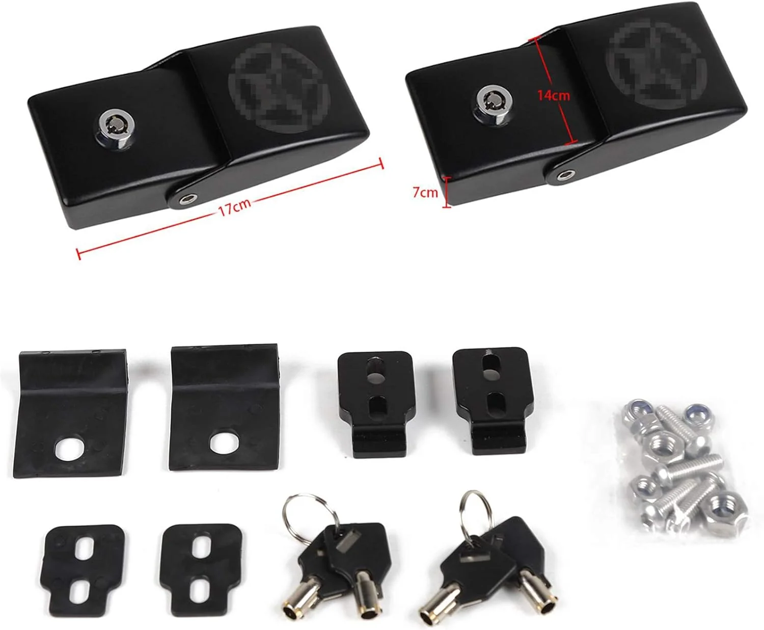 قفل کاپوت JeCar، کیت قفل‌کننده کاپوت آلیاژ آلومینیوم سازگار با جیپ رانگلر 2007-2018 JK JKU، 2018-2023 JL JLU و 2020-2023 گلادیاتور JT، طرح جمجمه