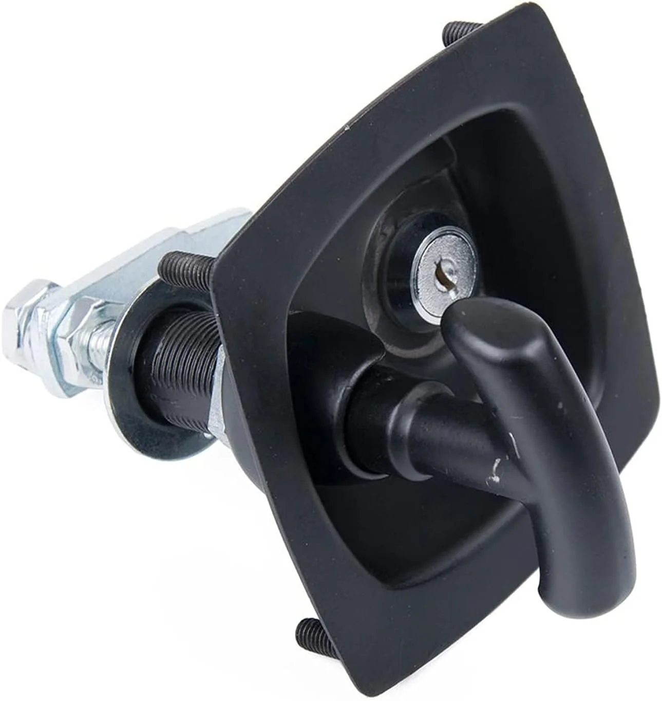 قفل دستگیره تاشو توکار GZDodek مدل T برای جعبه ابزار تریلر، قفل جعبه ابزار نوع T، لوازم جانبی و قطعات خودرو (رنگ: مشکی)