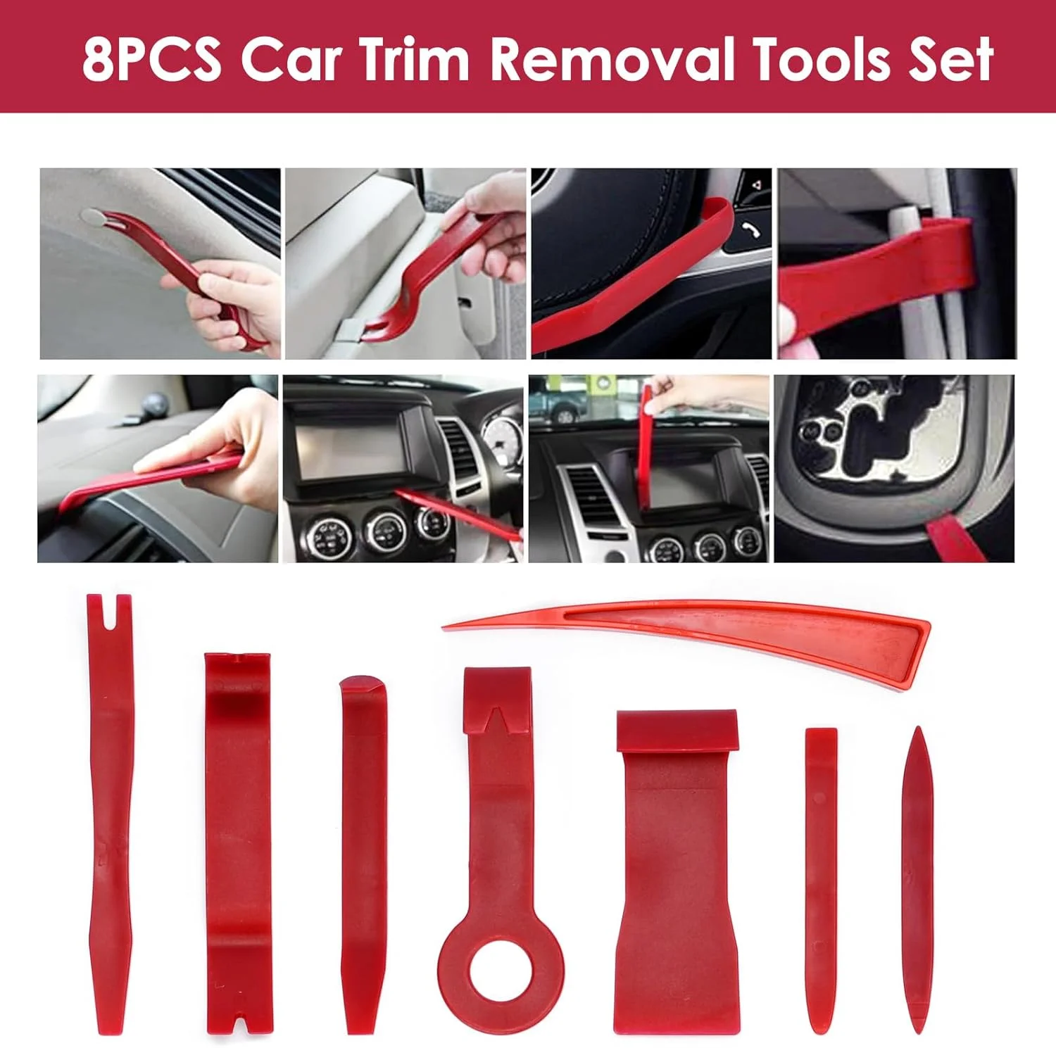 جعبه ابزار خودرو Goumthe، 24 قطعه، کیت تعمیرات اضطراری حرفه ای خودرو، کیت ضروری باز کردن قفل خودرو با گیره بلند، پمپ بادی، قلاب J، ابزار جدا کردن تریم، کیف نگهداری برای درها و پنجره های خودرو