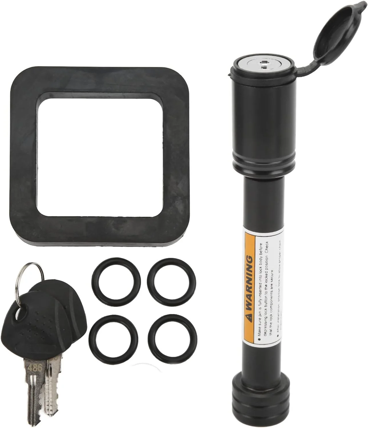 قفل زبانه یدک‌کش gernie، پین قفل گیرنده زبانه 5/8 اینچی، ضد آب و ضد سرقت، با 2 کلید لوله‌ای، برای کامیون، ماشین و قایق