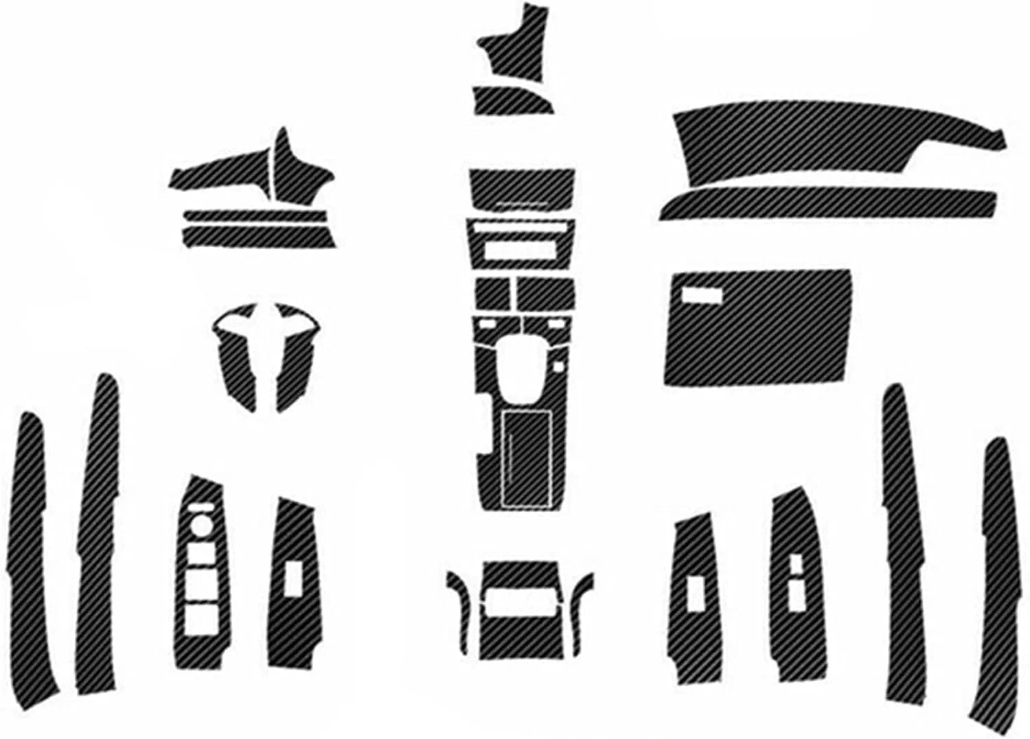 کیت تزئینات داخلی طرح فیبر کربن 29 تکه FZJDSD، روکش پنل کنترل پنجره درب کنسول مرکزی، تریم سوئیچ قفل درب قالب‌گیری شده، سازگار با هوندا آکورد 2008 2009 2010 2011 2012