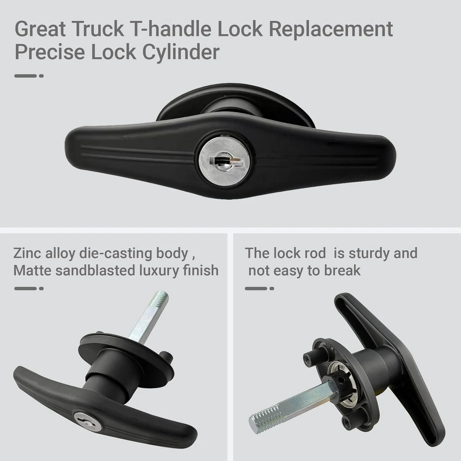 قطعات جایگزین قفل درب عقب وانت OTTOPO مناسب برای لوازم جانبی اتاقک کمپر Leer، قفل درب دستگیره T برای قسمت بالایی وانت، مجموعه کلیدهای یکسان