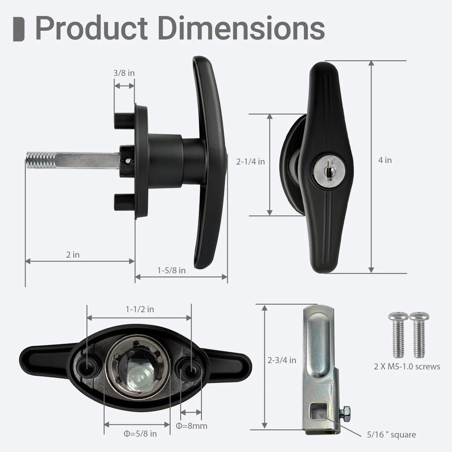 قطعات جایگزین قفل درب عقب وانت OTTOPO مناسب برای لوازم جانبی اتاقک کمپر Leer، قفل درب دستگیره T برای قسمت بالایی وانت، مجموعه کلیدهای یکسان