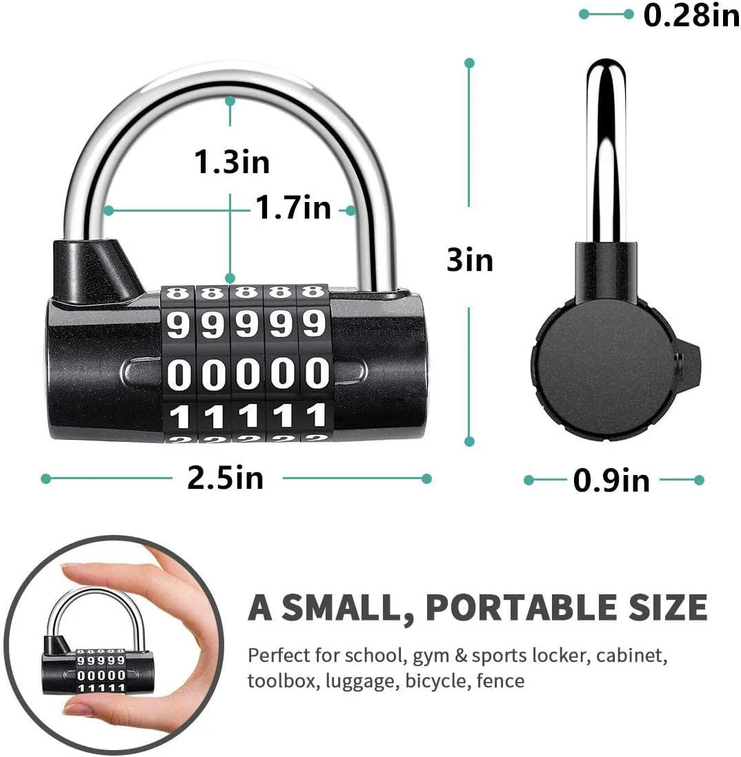 قفل رمزی ترکیبی KASTWAVE، قفل رمزی بلند، قفل باشگاهی با حلقه بلند، قفل مسافرتی چمدان، قفل ایمنی به روز شده برای قفل کردن کمد باشگاه، جعبه ابزار، کمد، چمدان، دروازه (مشکی، 5 رقمی، 7 میلی متر) قفل رمزی ترکیبی KASTWAVE، قفل رمزی بلند، قفل باشگاهی با حلقه بلند، قفل مسافرتی چمدان، قفل ایمنی به روز شده برای قفل کردن کمد باشگاه، جعبه ابزار، کمد، چمدان، دروازه (مشکی، 5 رقمی، 7 میلی متر)