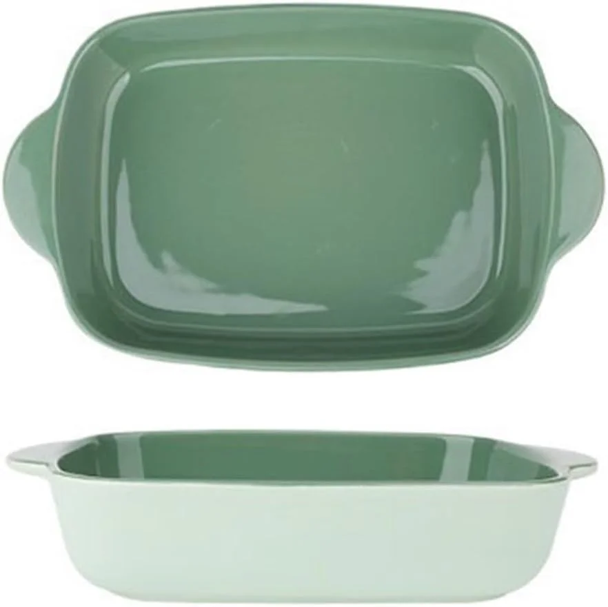 تابه گریل، ظرف پخت برنج سرخ شده با پنیر، بشقاب مخصوص فر، ظرف پخت مستطیلی، بشقاب سبزیجات، بشقاب دوکفه ای، بشقاب سرامیکی، گریل سرامیکی (سبز، 9 اینچ)