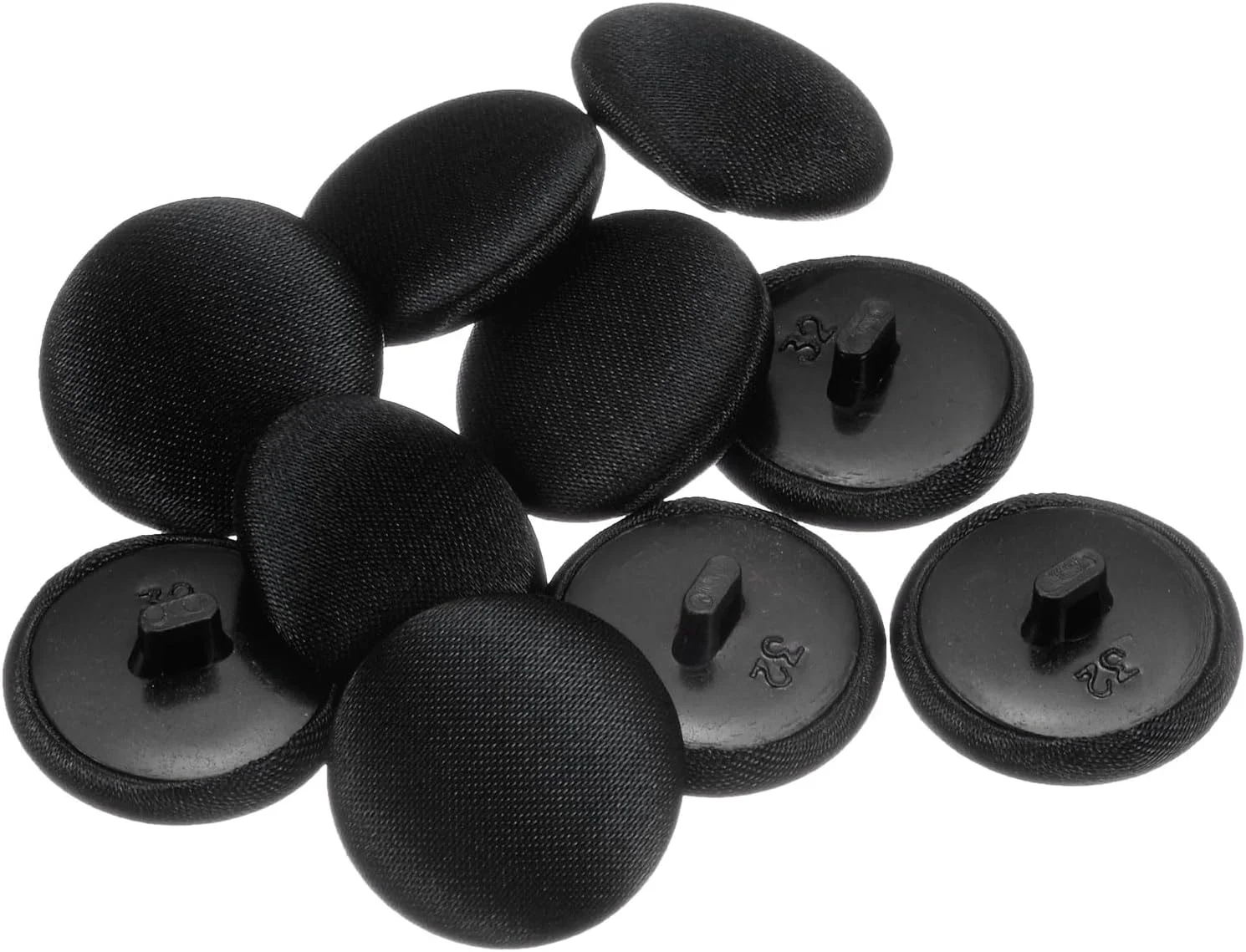 دکمه پارچه ای هارفینگتون، بسته 10 عددی، سایز 20 میلی متر، مناسب برای دوخت کت، پیراهن و بلوز، مشکی