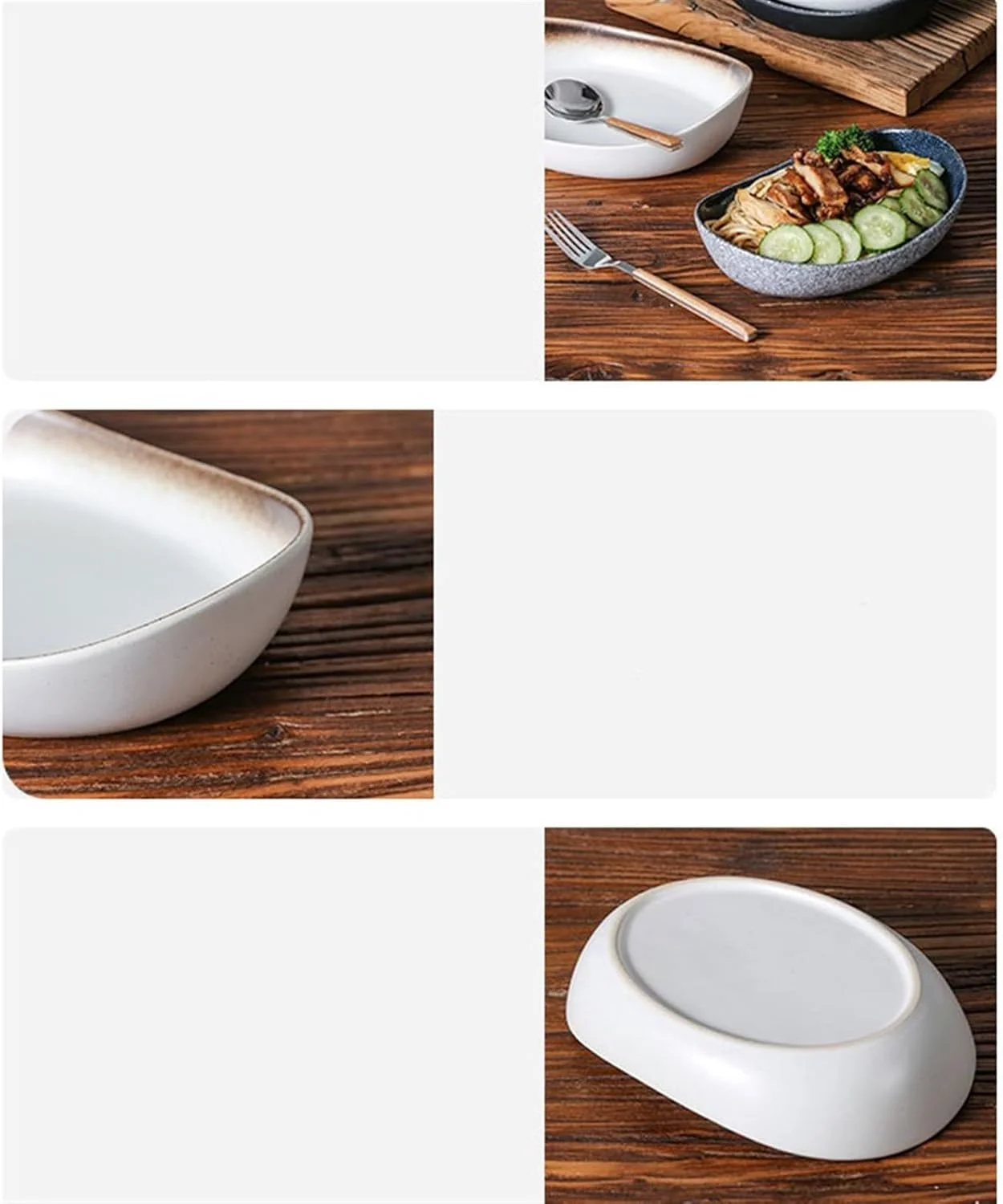 سینی فر ZENGXJYCQINGJIANG، سینی پخت مقاوم در برابر حرارت بالا، بشقاب خانگی، بشقاب ماهی بخارپز، برنج پخته شده، بشقاب شام، فر، مایکروویو، ظروف گرمایشی، سینی پخت سرامیکی (سفید، 8 اینچ)