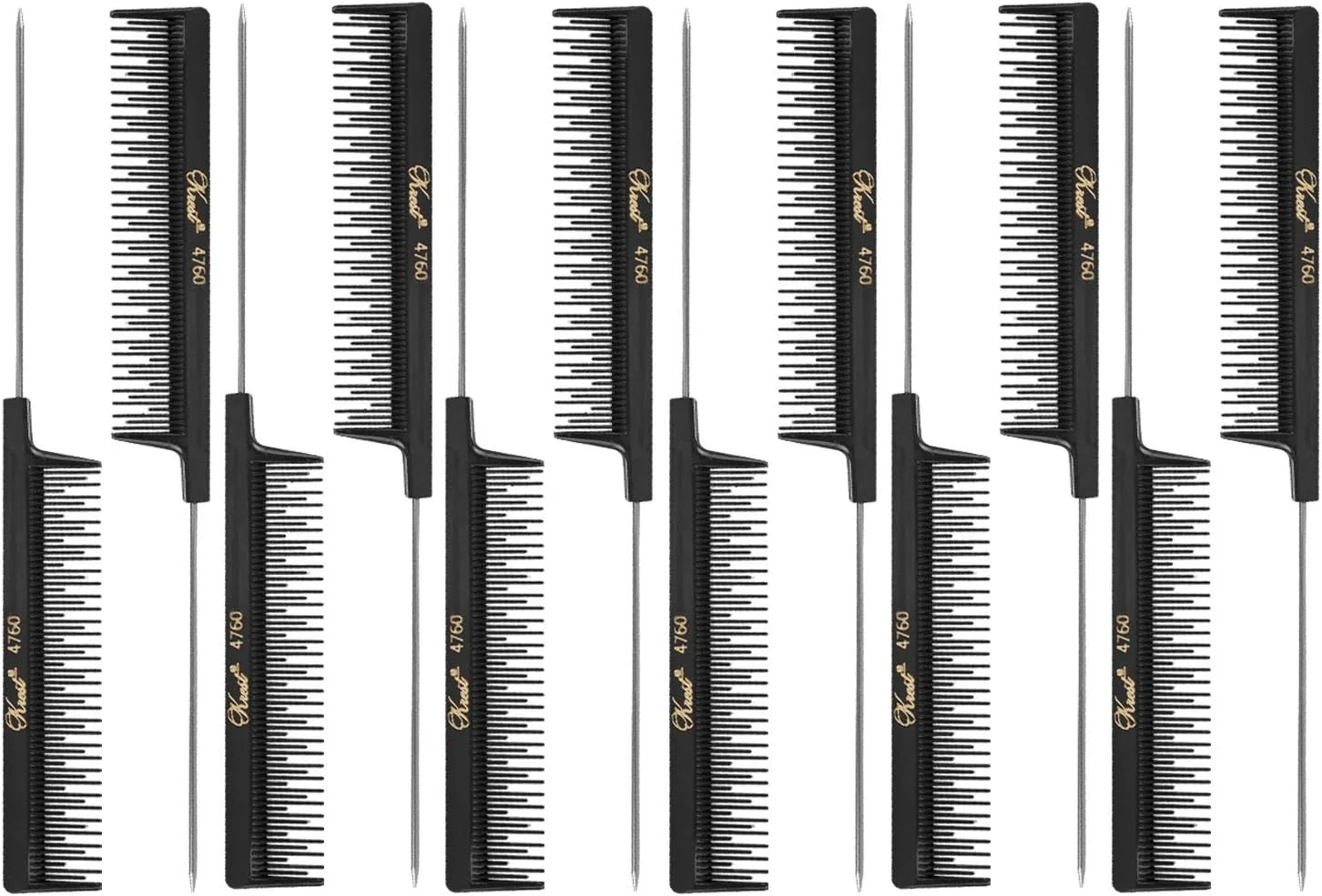 شانه پوش دهنده دم باریک 8 اینچی آرایشگاهی Krest Barber Beauty Hair 4760 (بسته 12 عددی) 12 x SB-K4760-BLK