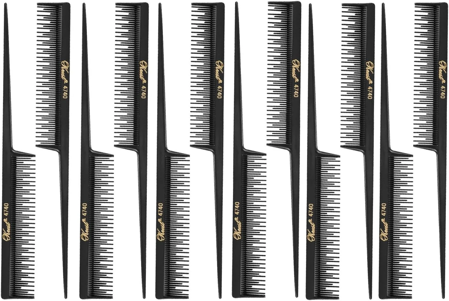 Krest Barber Beauty Hair 4740 8" Rattail Teaser Comb (12 Pack)12 x SB-K4740-BLK