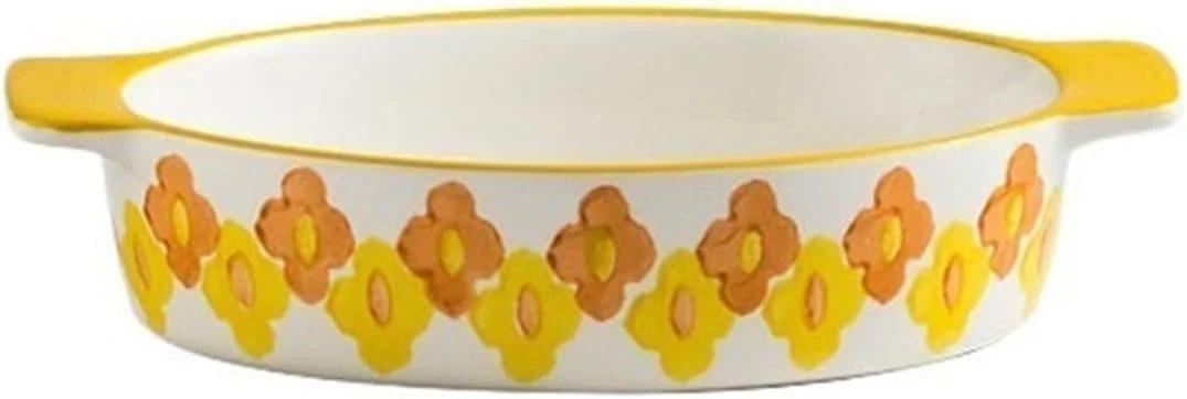 ظرف پخت مستطیلی JUNCHENG1008، ظرف سرامیکی بیضی شکل 420 میلی لیتری برای پخت برنج پنیری، بشقاب اسپاگتی خلاقانه، ظرف پخت سبزیجات با دو دسته، ظرف پخت سرامیکی (زرد) ظرف پخت مستطیلی JUNCHENG1008، ظرف سرامیکی بیضی شکل 420 میلی لیتری برای پخت برنج پنیری، بشقاب اسپاگتی خلاقانه، ظرف پخت سبزیجات با دو دسته، ظرف پخت سرامیکی (زرد)