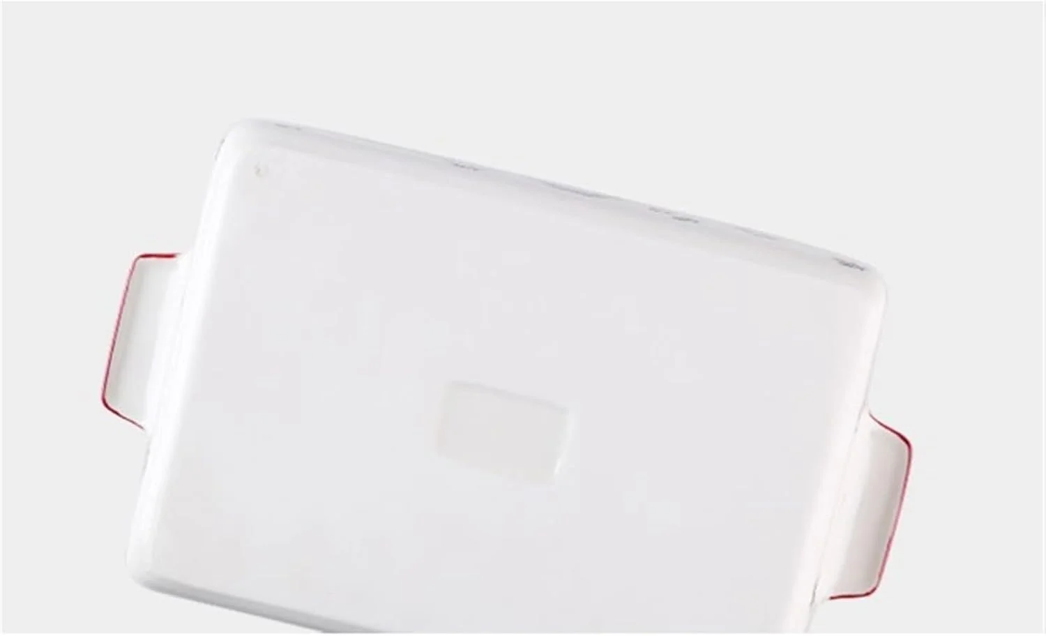 سینی فر JUNCHENG1008، 1 عدد بشقاب سبزیجات سرامیکی دست ساز، بشقاب سوپ، بشقاب سالاد، سینی مستطیلی دو گوش برای پخت هزار لایه، سینی فر سرامیکی (550 میلی لیتر)