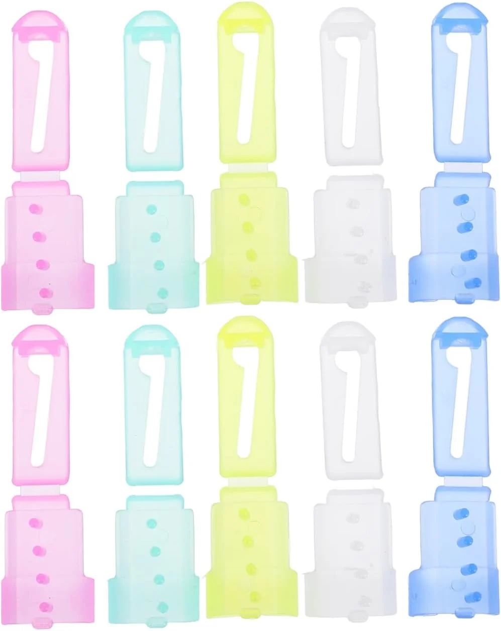 Happyyami Finger Guides for Crocheting, Pack of 10 Plastic Yarn Guides, Finger Holder, Knitting Thimble Tools for Crocheting, Knitting, Crafts, Accessories