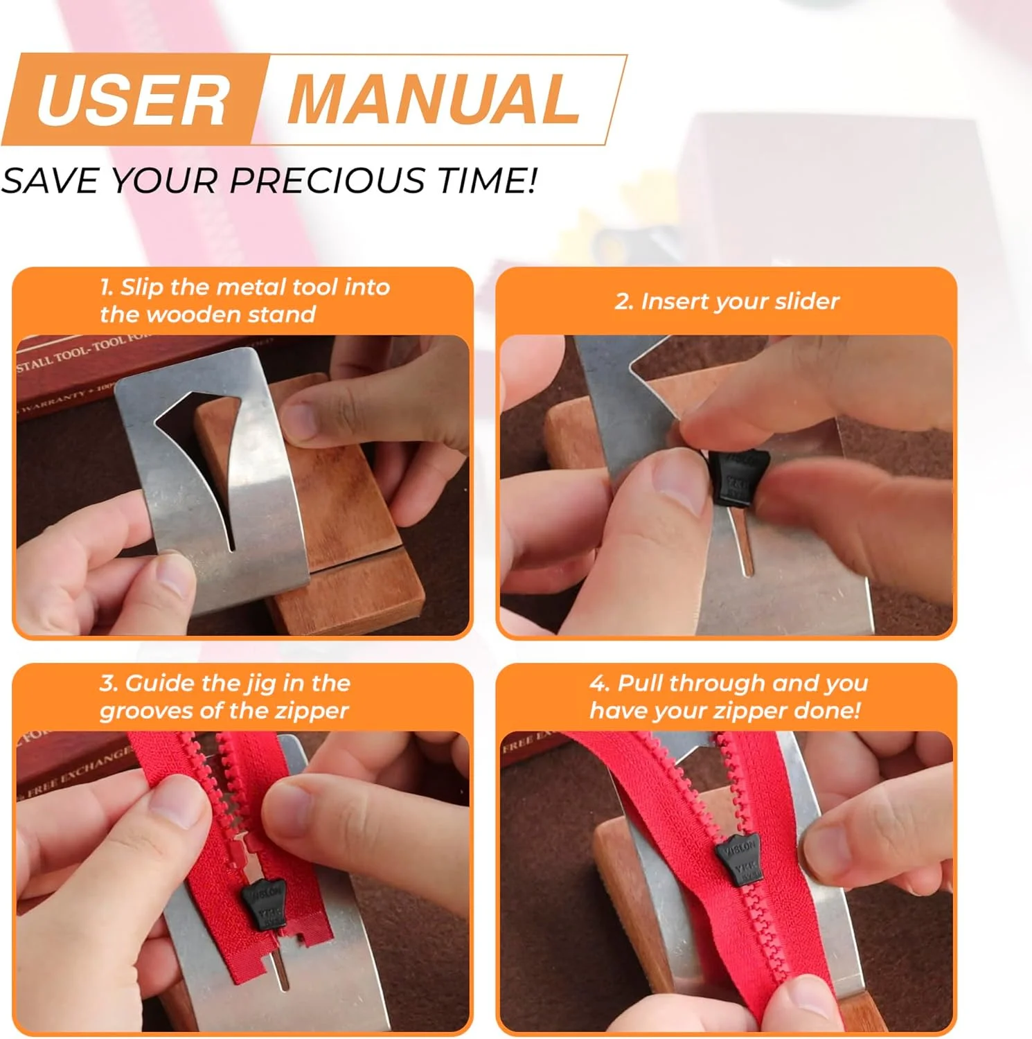 Savina Zipper Jig Tool, Hardwood & Stainless Steel Zipper Installing Tool for Dresses & Pants, Works with Various Sizes, Tool for Sewing. Savina Zipper Jig Tool, Hardwood & Stainless Steel Zipper Installing Tool for Dresses & Pants, Works with Various Sizes, Tool for Sewing.