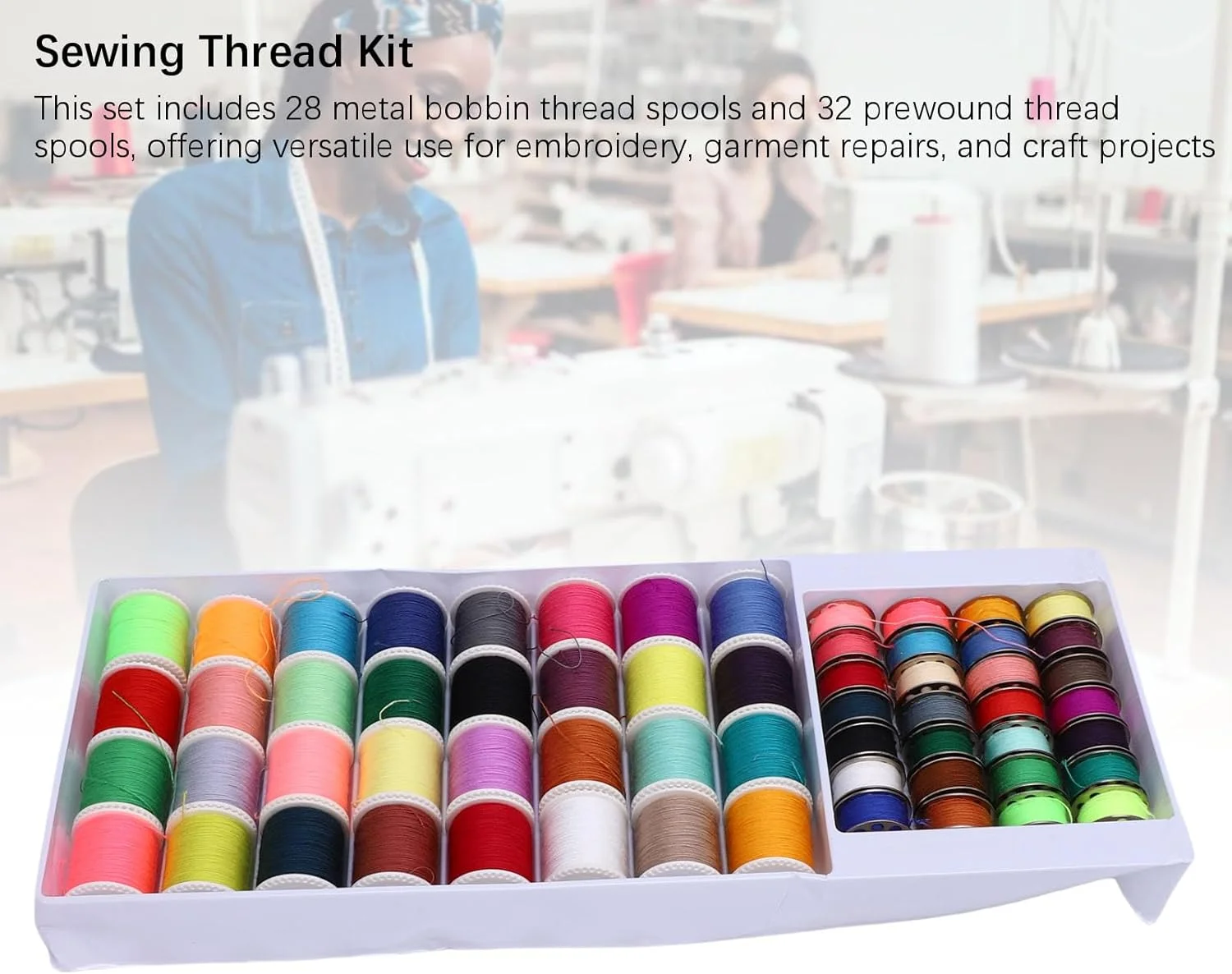 Haofy Metal and Plastic Bobbin Thread Spools Kit, 28 Metal and 32 Plastic Spools for Sewing Thread Kit and Embroidery, Polyester Material, Suitable with Babylock, Janome, Haofy Metal and Plastic Bobbin Thread Spools Kit, 28 Metal and 32 Plastic Spools for Sewing Thread Kit and Embroidery, Polyester Material, Suitable with Babylock, Janome,
