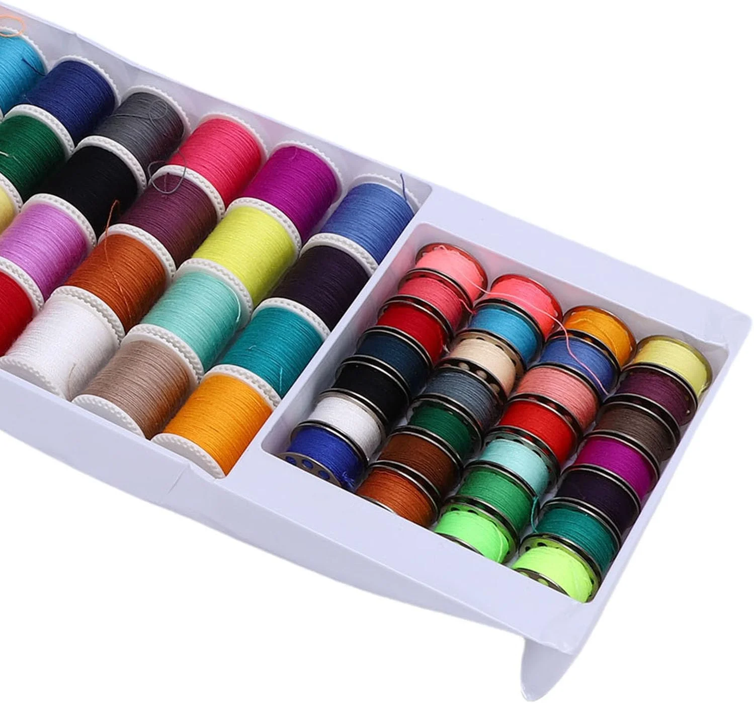 Haofy Metal and Plastic Bobbin Thread Spools Kit, 28 Metal and 32 Plastic Spools for Sewing Thread Kit and Embroidery, Polyester Material, Suitable with Babylock, Janome, Haofy Metal and Plastic Bobbin Thread Spools Kit, 28 Metal and 32 Plastic Spools for Sewing Thread Kit and Embroidery, Polyester Material, Suitable with Babylock, Janome,